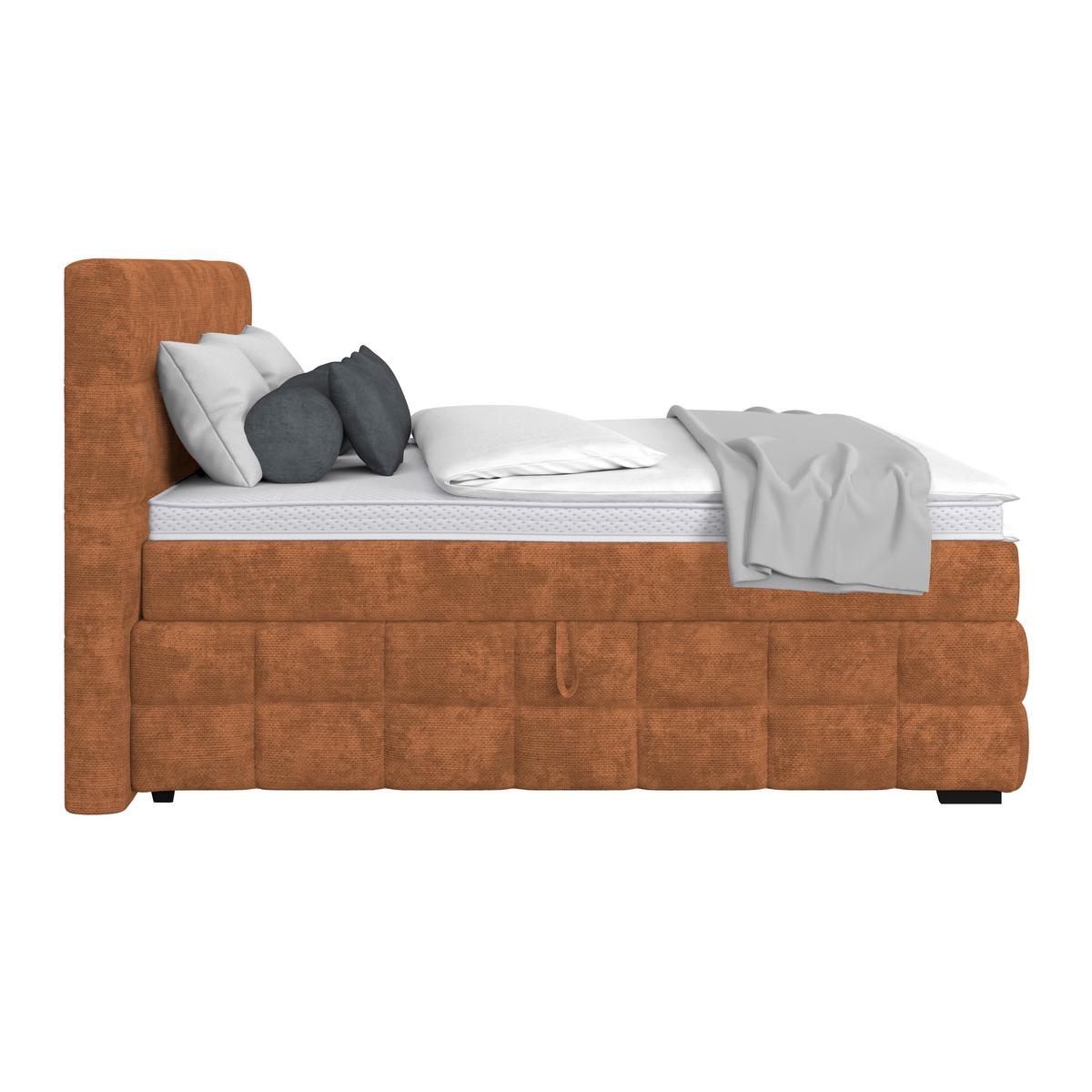 Box Krevet Vega - boje hrđe/zelena, Trend, tekstil/drvo (160/200cm) - Modern Living