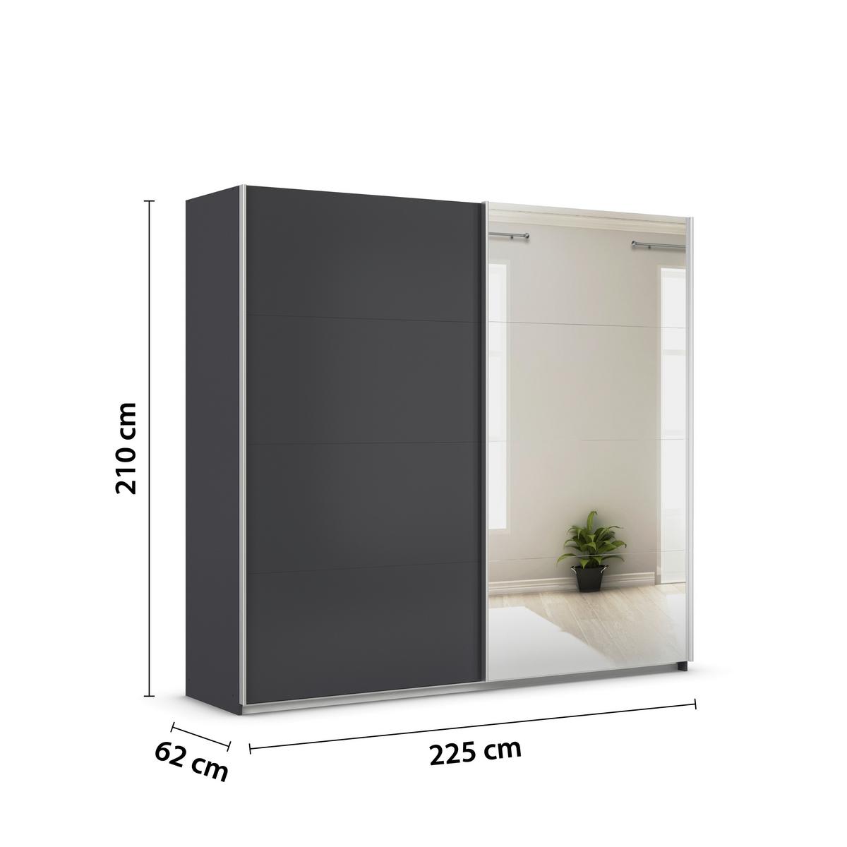 DULAP USI CULISANTE FELDKIRCH - argintiu/antracit, Modern, material pe bază de lemn (225/210/62cm)