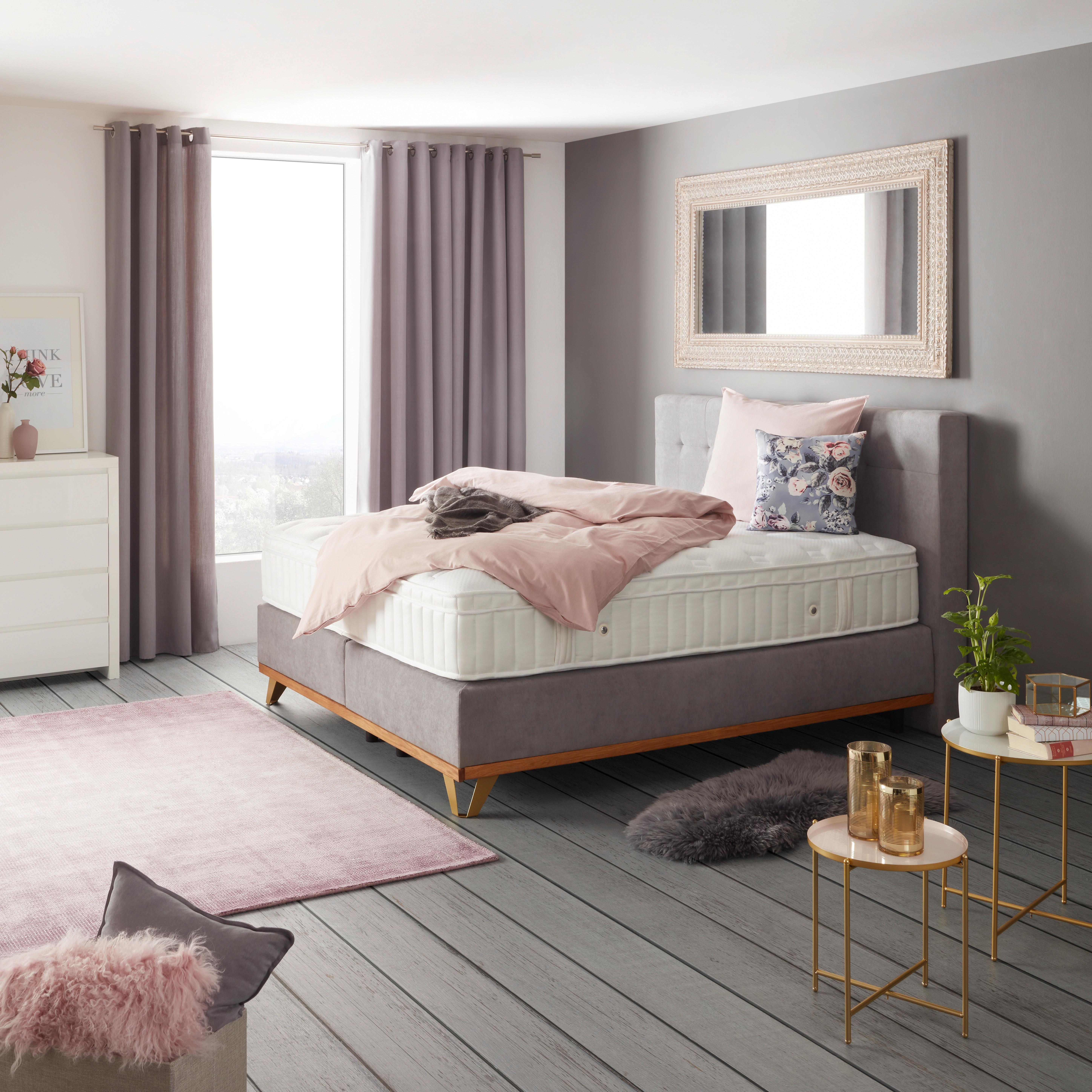 Wandspiegel ca. 90x180x3,5cm - Weiss/Hellrosa, Romantik / Landhaus, Glas/Holz (90/180cm) - Premium Living