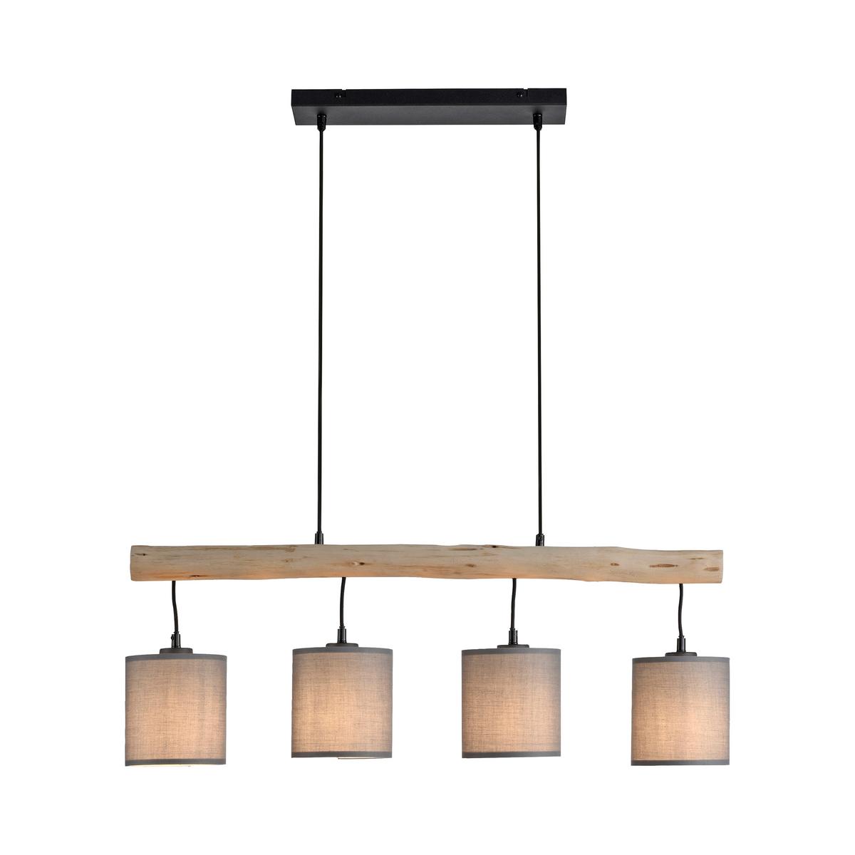 LAMPA ZWIESZANA 15783-29 TRIBU - czarny/taupe, Natur, tworzywo sztuczne/metal (82,5/13,5/60-120cm) - Just Light