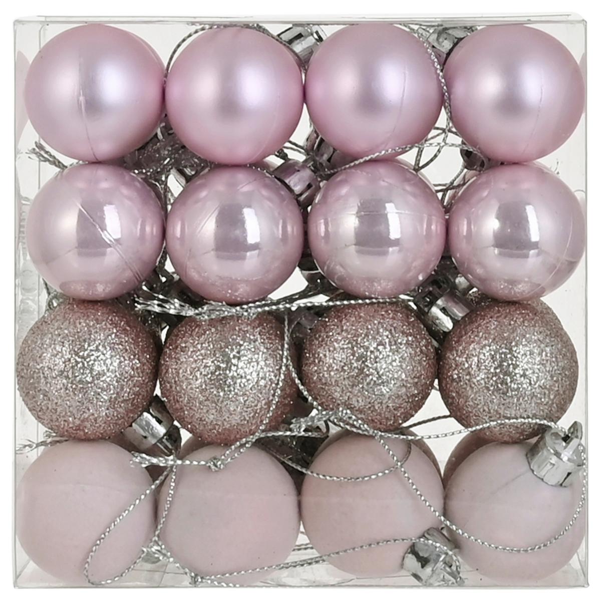 Set Kuglica Za Bor Noelina 32/1, Ø: 3cm - ružičasta, Konvencionalno, plastika (3cm) - Mömax