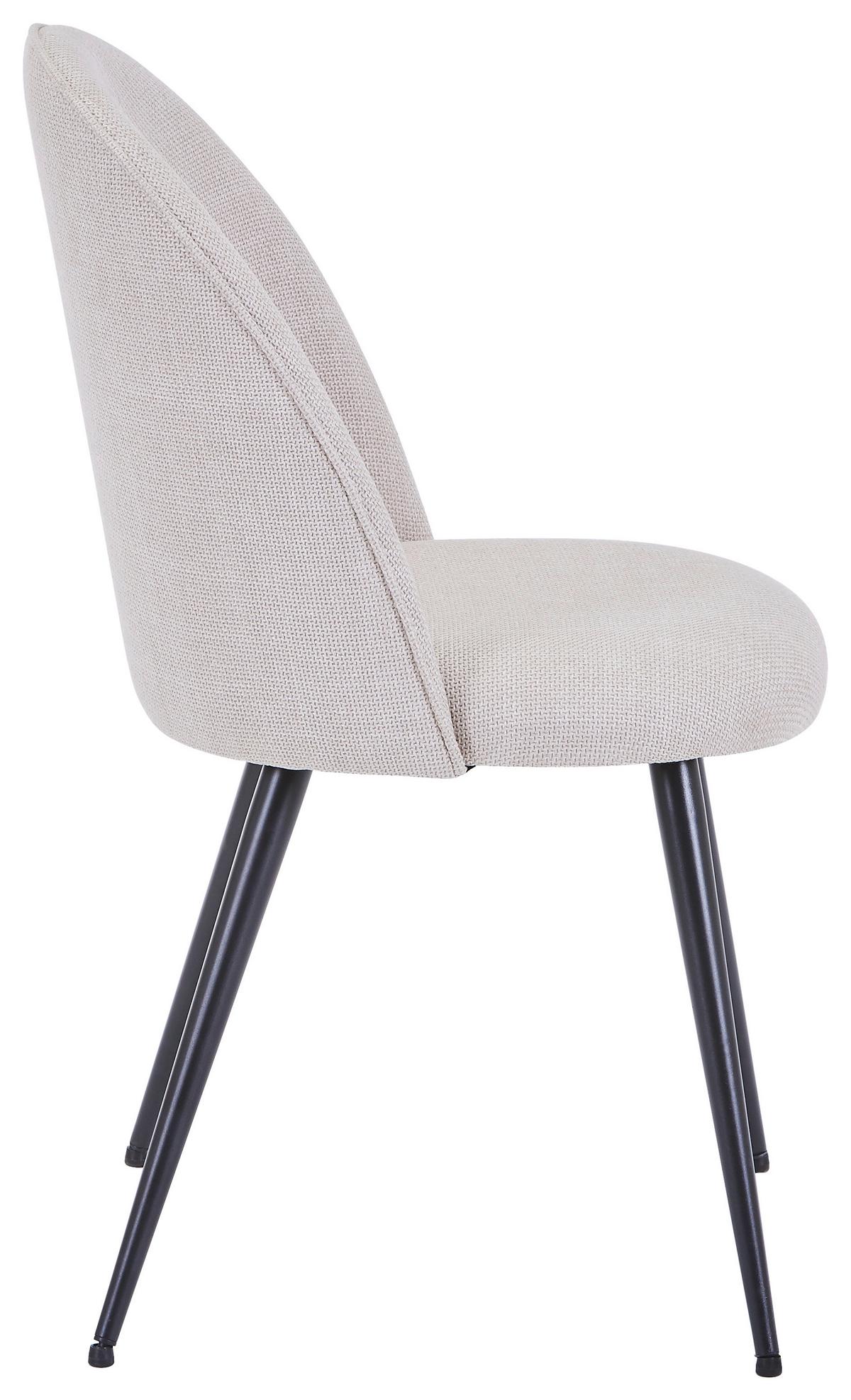 Stuhl Lotte Beige - Beige/Schwarz, Lifestyle, Textil/Metall (49.5/83.5/53.5cm) - Mömax