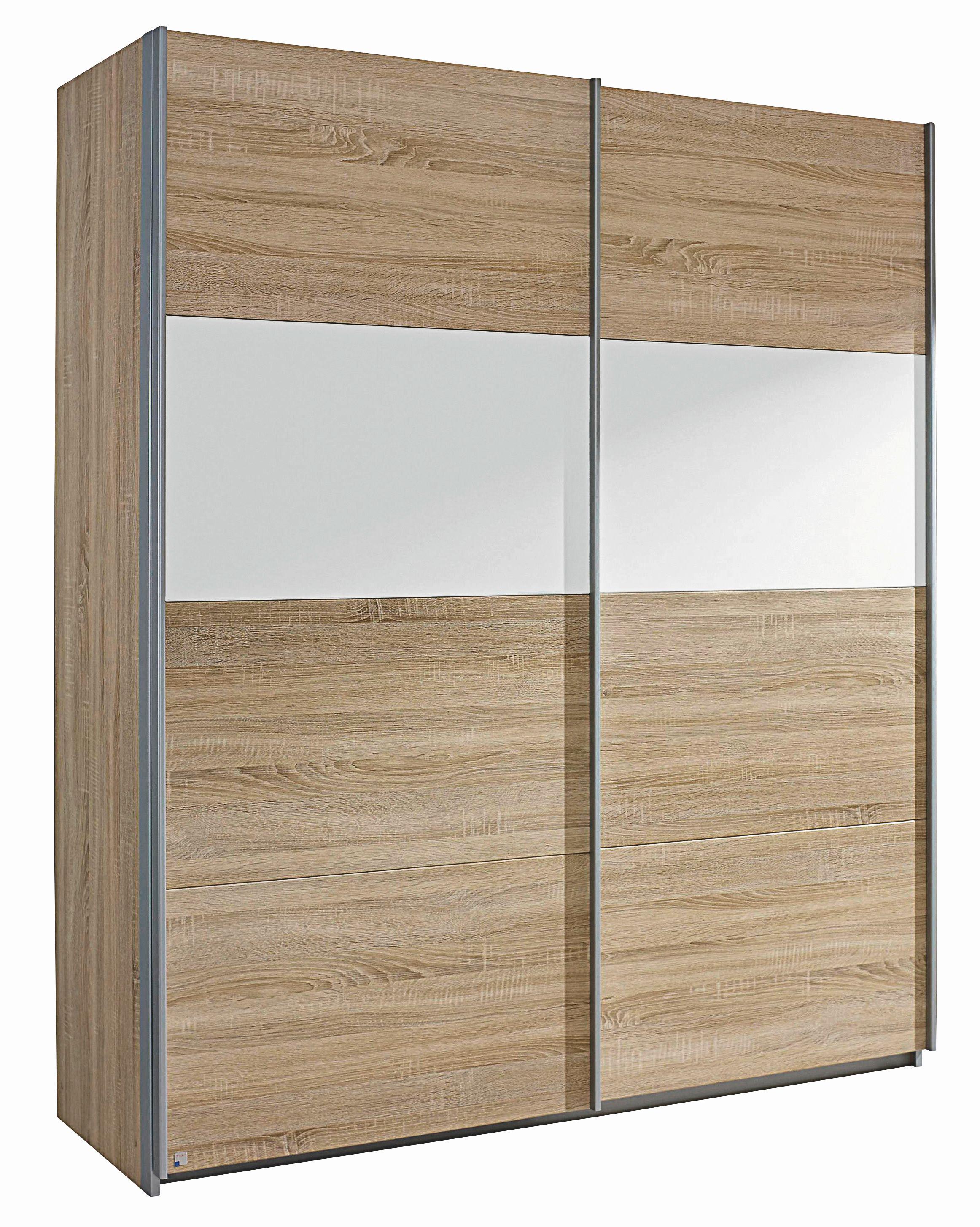 Omara S Klasičnimi Vrati Quadra, Barva Hrasta, Bela - bela/barve aluminija, Design, kovina/leseni material (181/210/62cm) - Carryhome