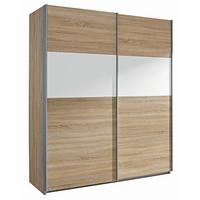 Omara S Klasičnimi Vrati Quadra, Barva Hrasta, Bela - bela/barve aluminija, Design, kovina/leseni material (181/210/62cm) - Carryhome