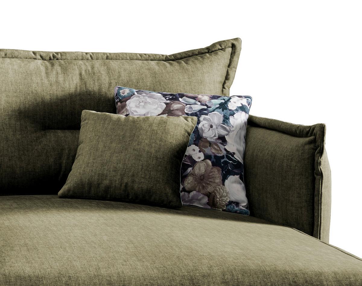 Wohnlandschaft Lava Grün Velours - Türkis/Schwarz, MODERN, Textil/Metall (255/180cm) - Livetastic