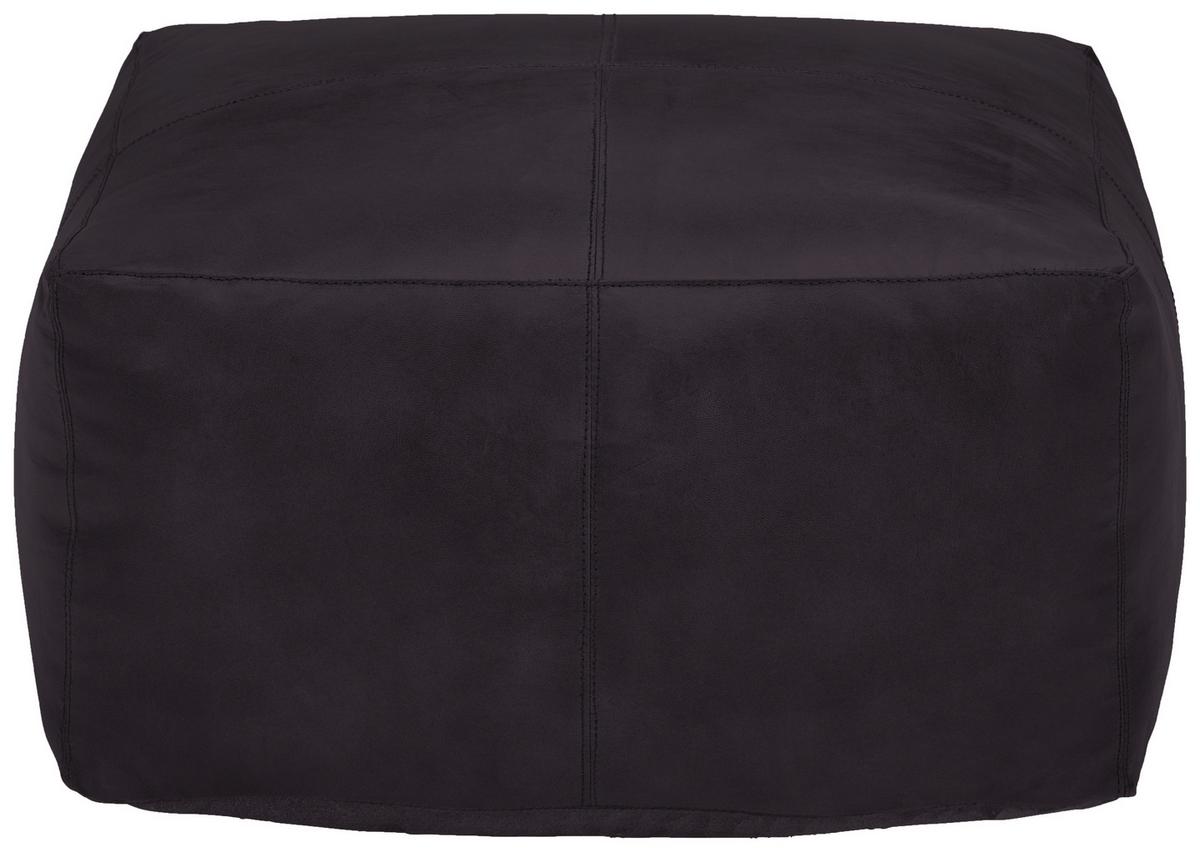 PUF ISABELLE - czarny, Lifestyle, skóra (60/35/60cm) - Livetastic