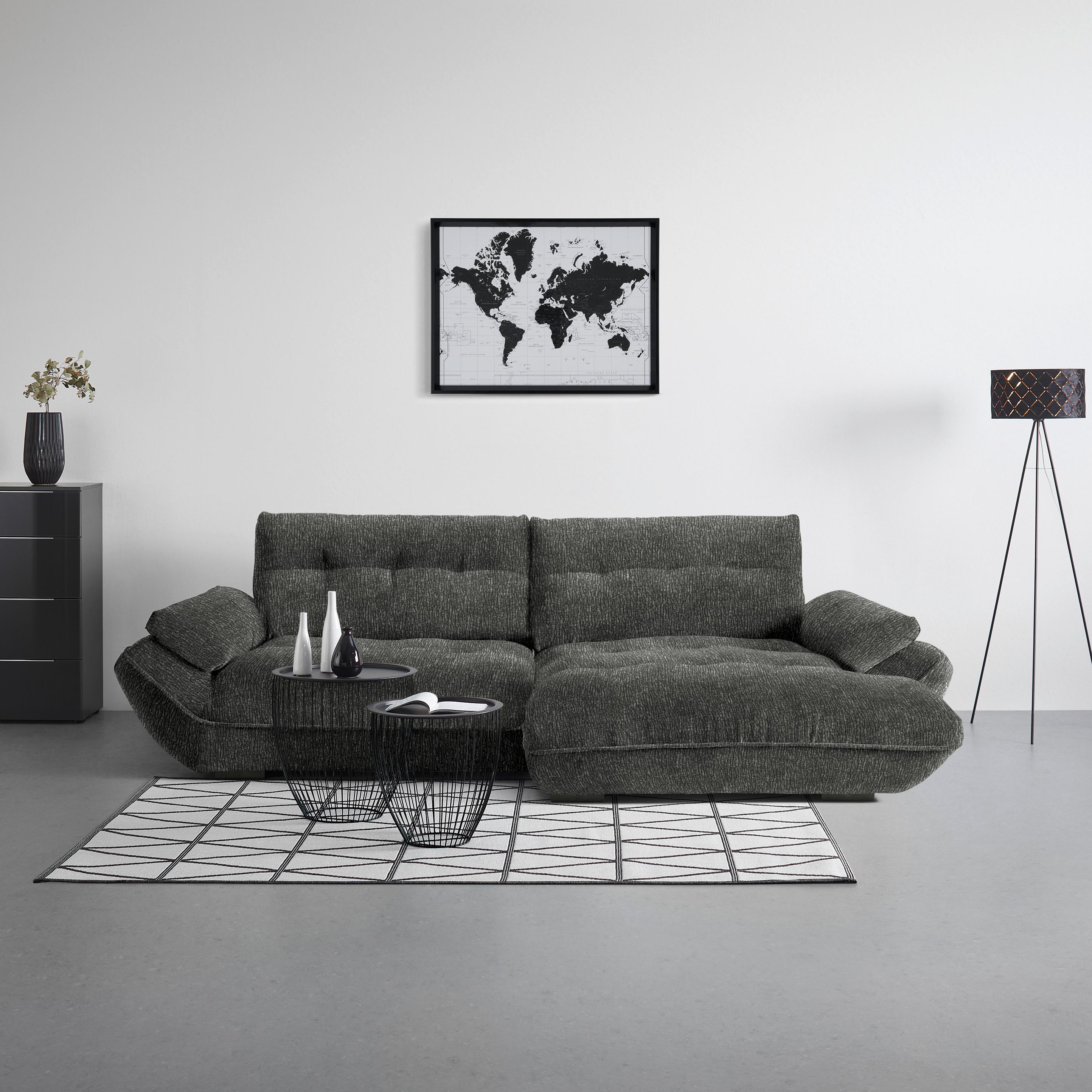Wohnlandschaft Vivo Anthrazit - Anthrazit/Schwarz, MODERN, Kunststoff/Textil (317/63/179cm) - Premium Living