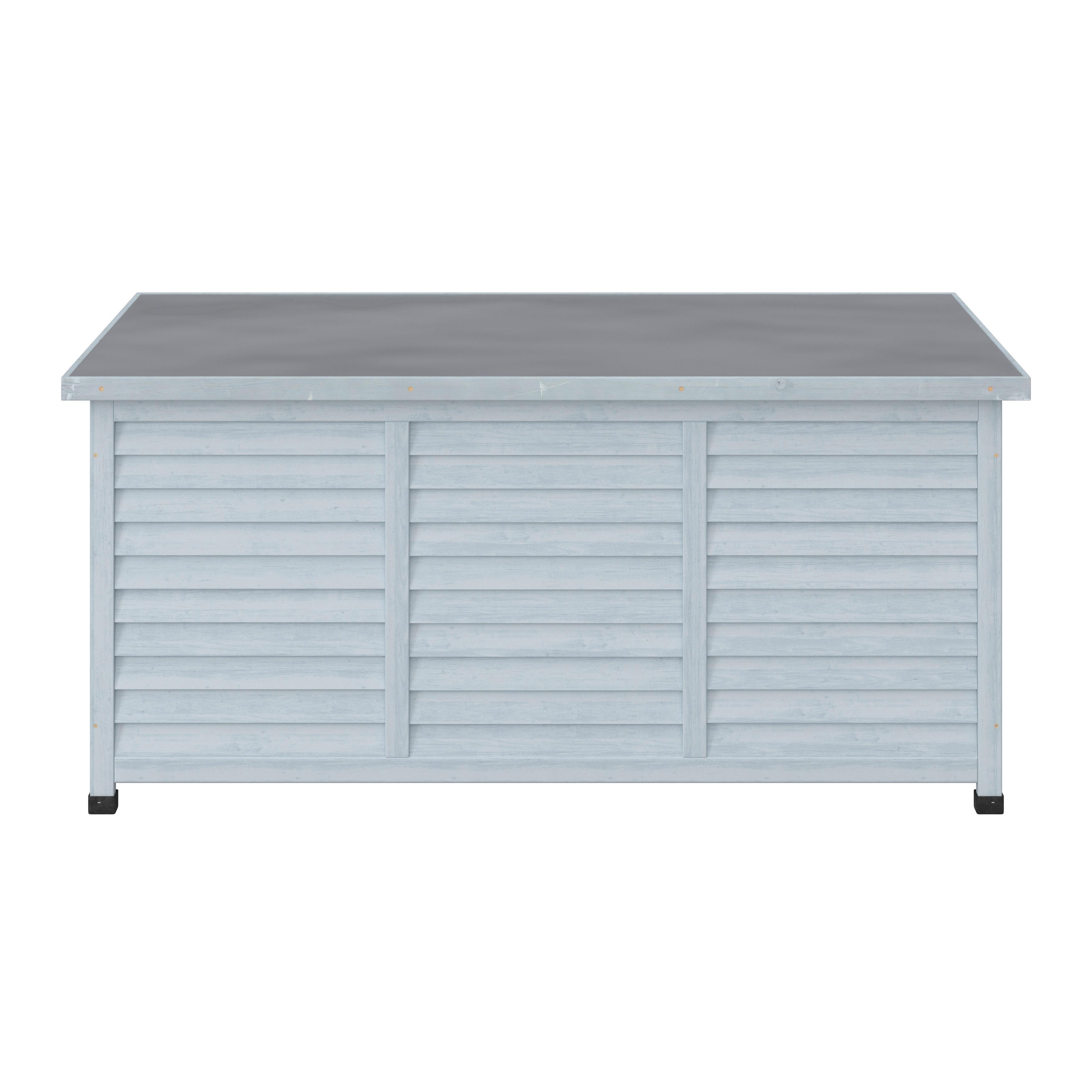 Kissenbox Biona Grau aus Echtholz - Grau, MODERN, Holz/Metall (132/60/66cm) - Bessagi Garden