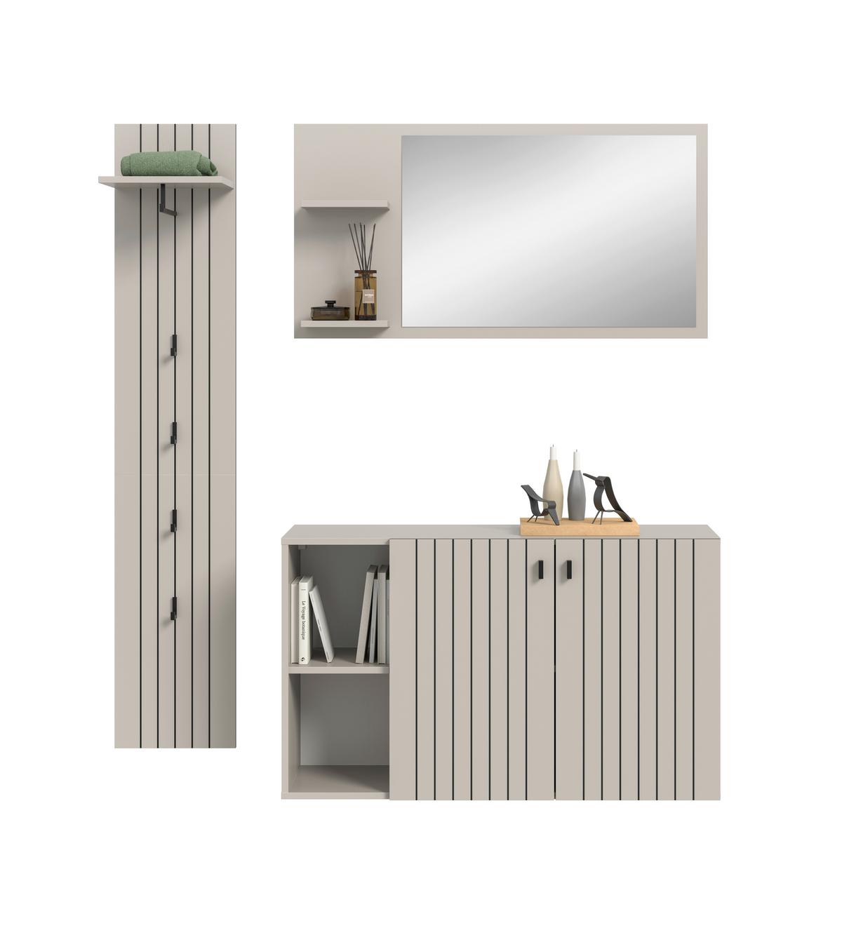 Predsoba Station, Kašmir, 3-Delna - kašmir, Design, leseni material (152/192/37cm) - MID.YOU