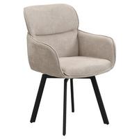 STUHL RICO - Taupe/Schwarz, MODERN, Textil/Metall (61/90/63cm) - MID.YOU