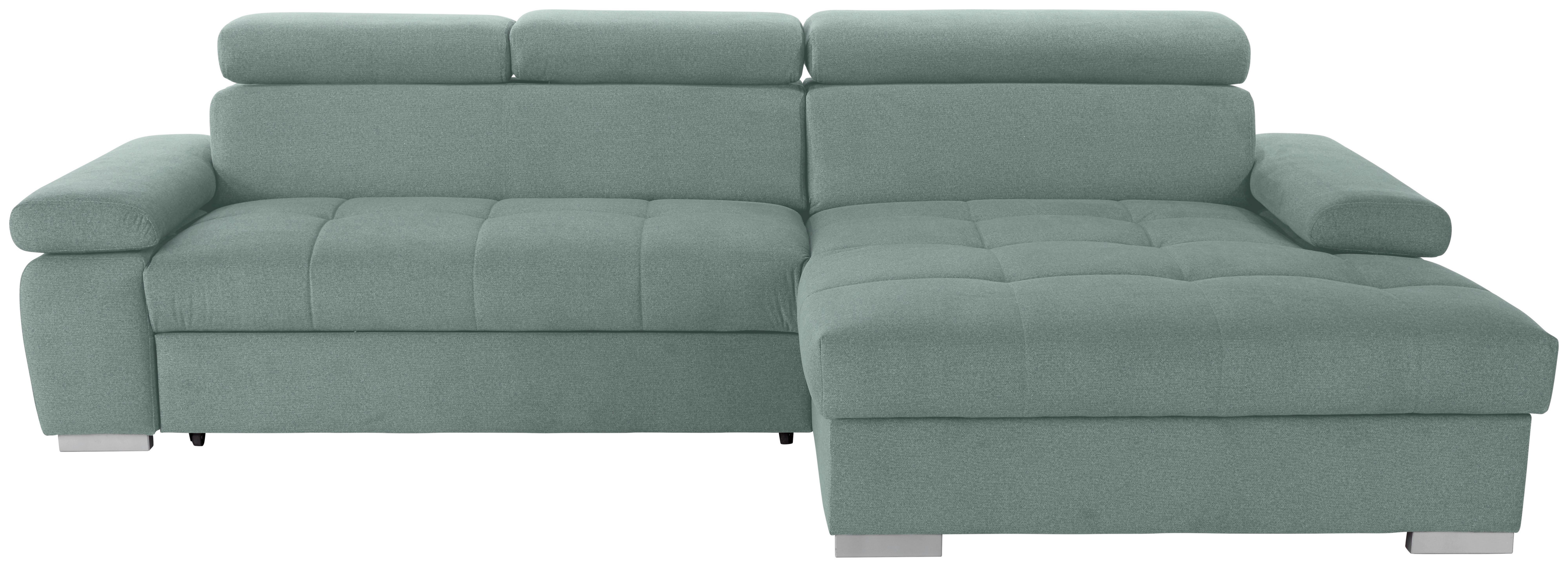 Kutna Garnitura Perry - srebrne boje/zelena, Design, tekstil/drvo (292/183cm) - Modern Living
