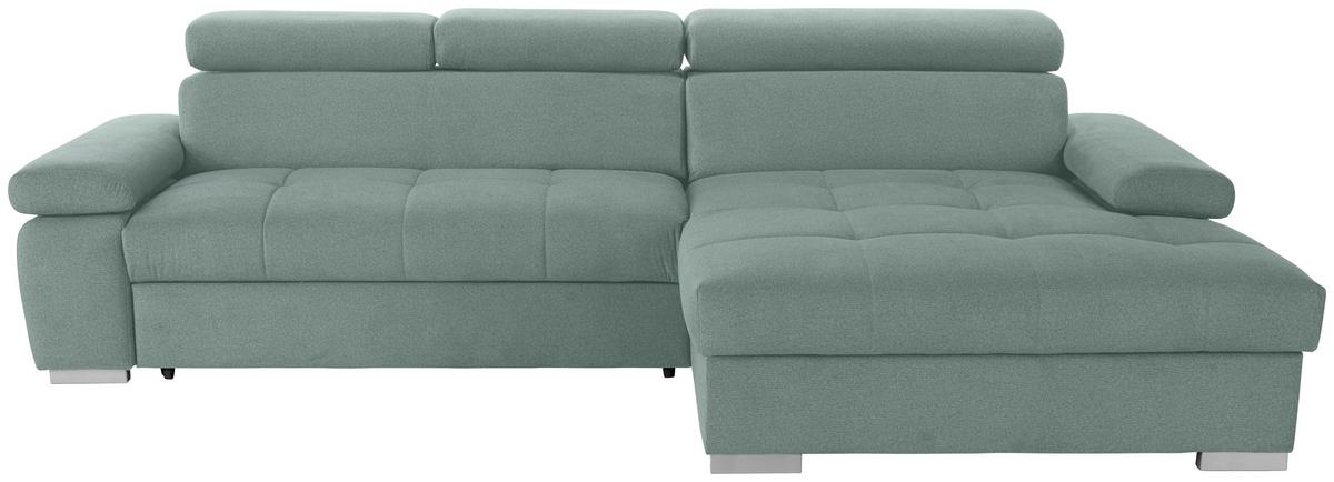 Kutna Garnitura Perry - srebrne boje/zelena, Design, tekstil/drvo (292/183cm) - Modern Living