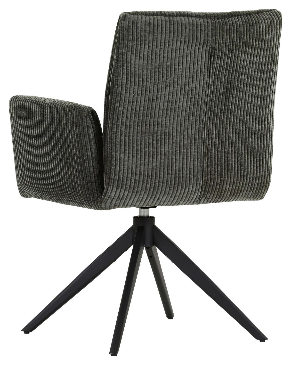 KRZESŁO Z PODŁOKIETNIKAMI MAX -EXKLUSIV- - zielony/czarny, Design, metal/tkanina (65/90/60cm) - Novel