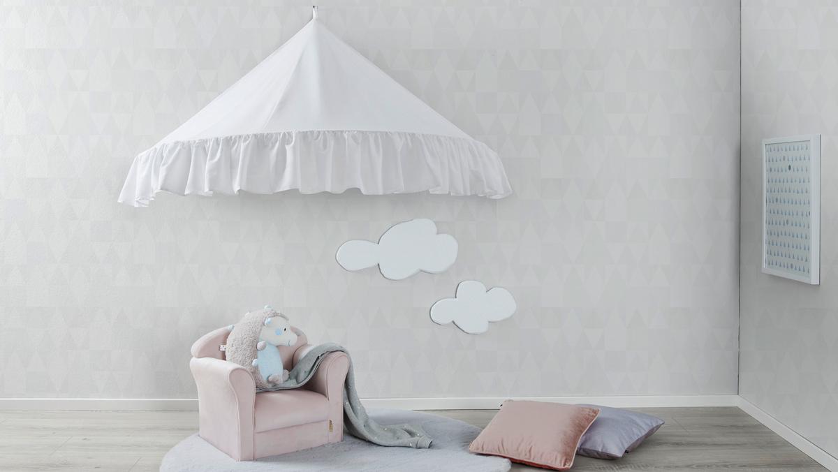 BALDACHIM NAD ŁÓŻKO BASIC - biały, Basics, tkanina (55/78/145cm) - My Baby Lou