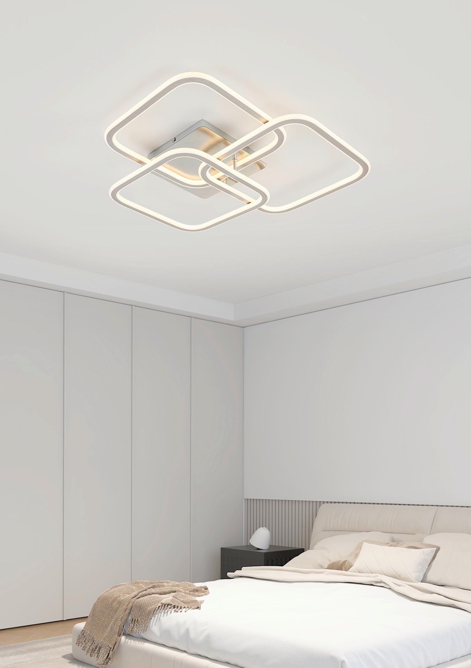 LED-TAKLAMPA SIOP - vit/aluminiumfärg, Modern, metall/plast (61/57/9cm) - Mömax