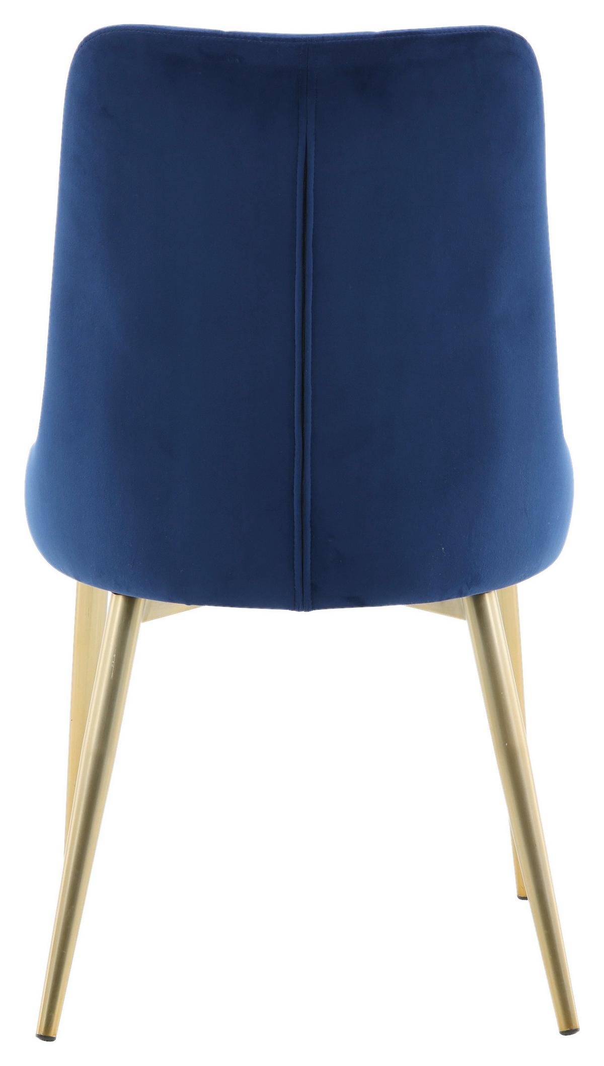 STUHL-SET VELVET DELUXE - Blau/Goldfarben, Design, Kunststoff/Textil (50/88.5/66cm) - Livetastic