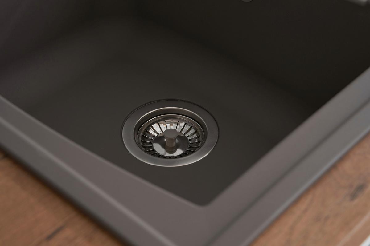 Einbauspüle Boston ca. 100x20x50 cm Grau - Grau, Trend, Glas/Kunststoff (100/20/50cm) - Respekta