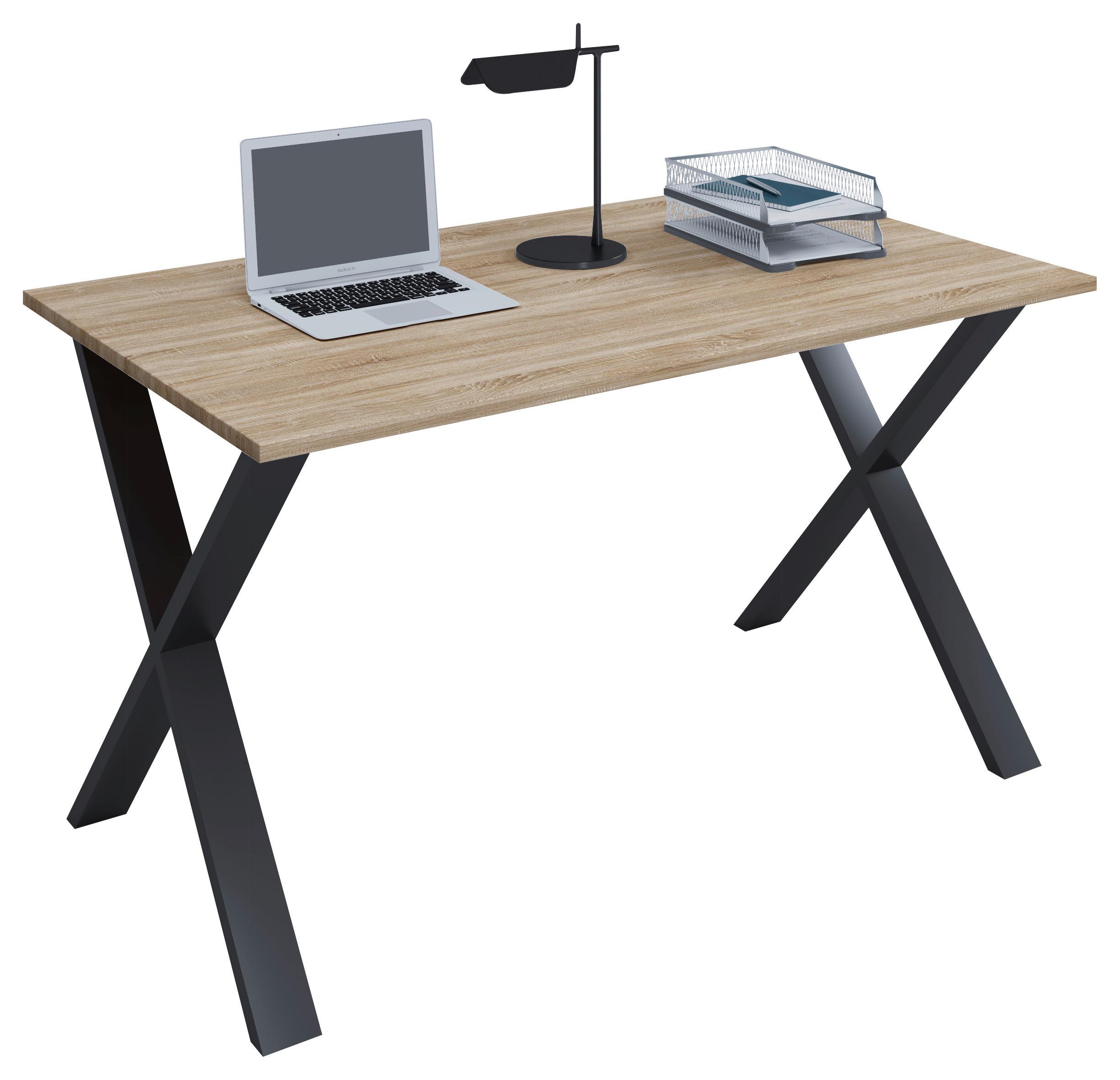 Pisalna Miza Lona, Hrast, 140x50cm - črna/hrast sonoma, Moderno, kovina/leseni material (140/50/76cm) - MID.YOU