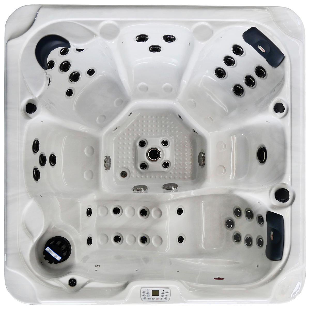 Whirlpool Outdoor Set Schwarz/Weiß ca. 210x95x210cm - Schwarz/Weiß, Basics, Kunststoff (210/95/210cm)