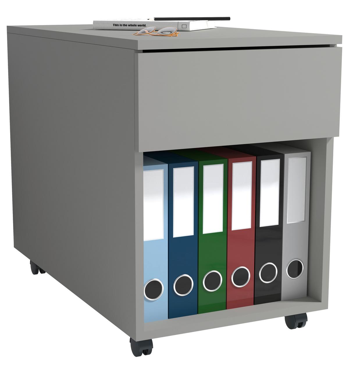 ROLLCONTAINER DALOSA 70 1-SB - Grau, Design, Holzwerkstoff/Kunststoff (39/55/70cm) - MID.YOU