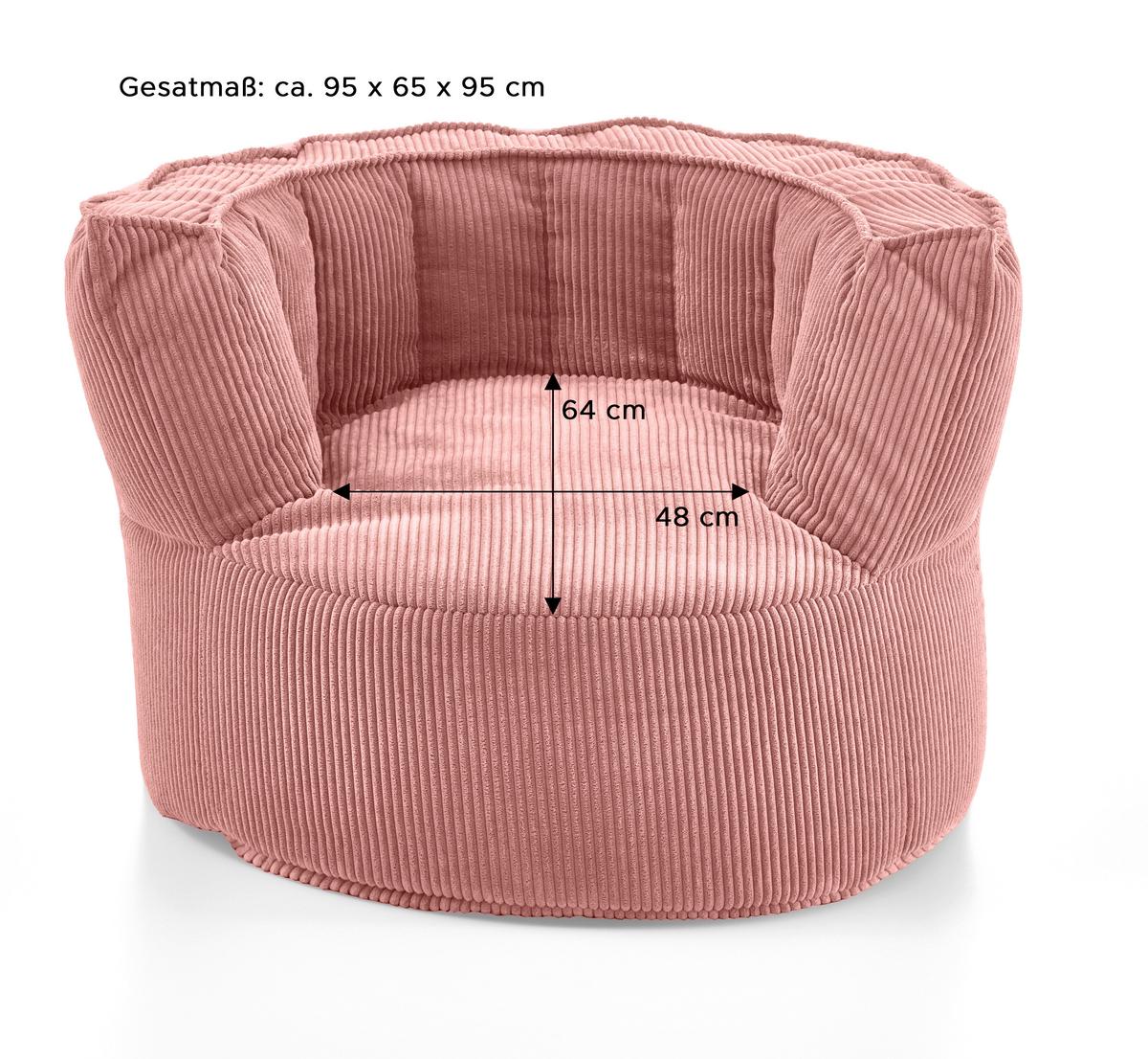 Sitzsack Snuggle Rosa - Rosa, Basics, Textil (95/65/95cm) - MID.YOU