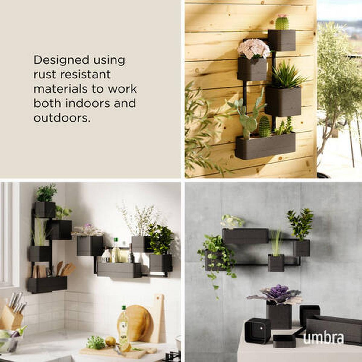 Pflanzentopf Cubiko Schwarz - Schwarz, KONVENTIONELL, Kunststoff/Textil (36/18/72cm) - Umbra