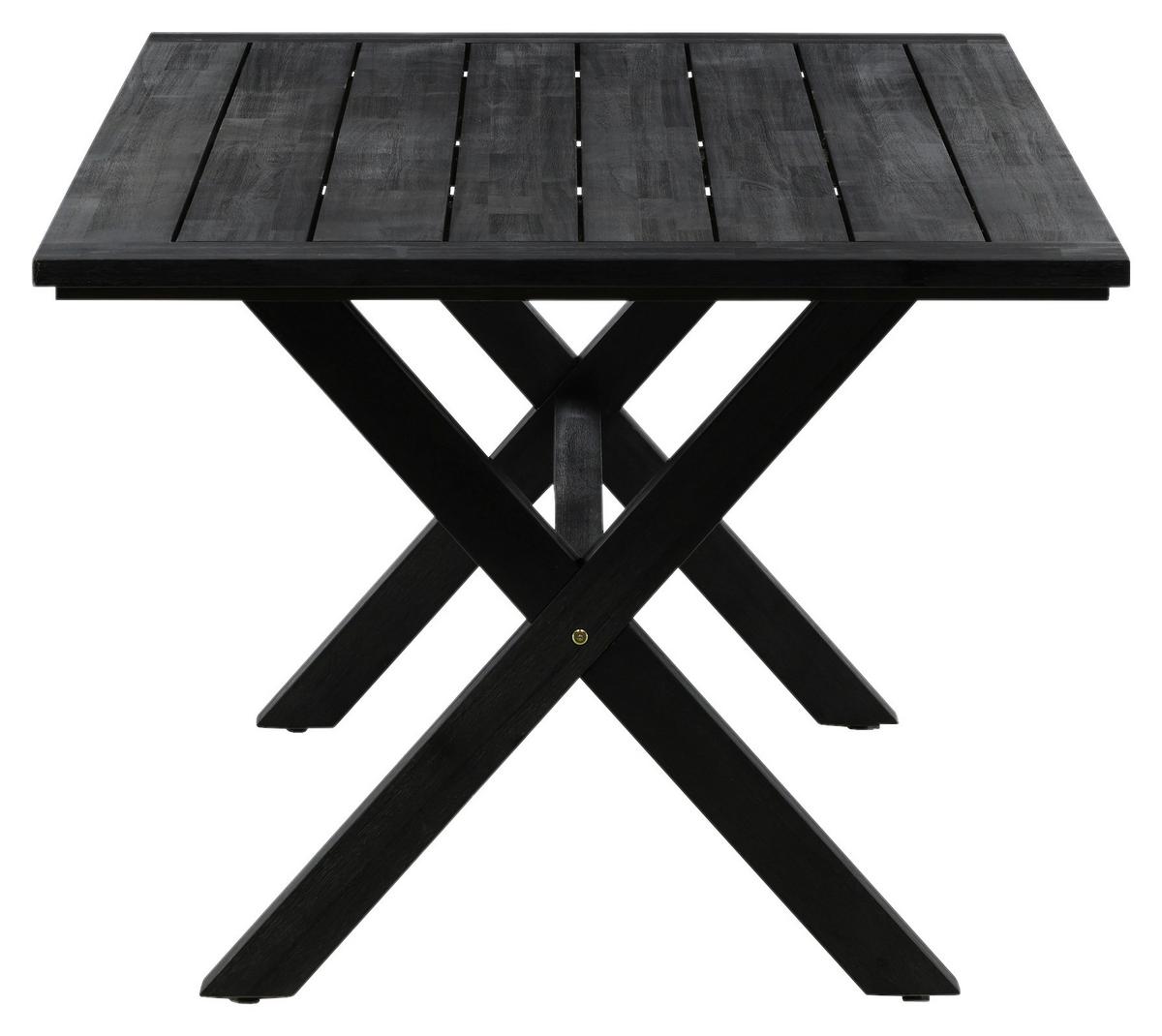 Gartentisch Rives ca. 200x100x75 cm Schwarz - Schwarz, KONVENTIONELL, Holz (200/100/75cm) - Gardenson
