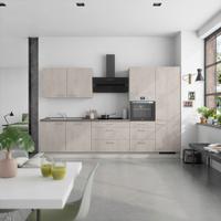 Küchenblock Riva High m. Geräten Grau - Schieferfarben/Edelstahlfarben, MODERN, Holzwerkstoff/Metall (330cm) - Nobilia