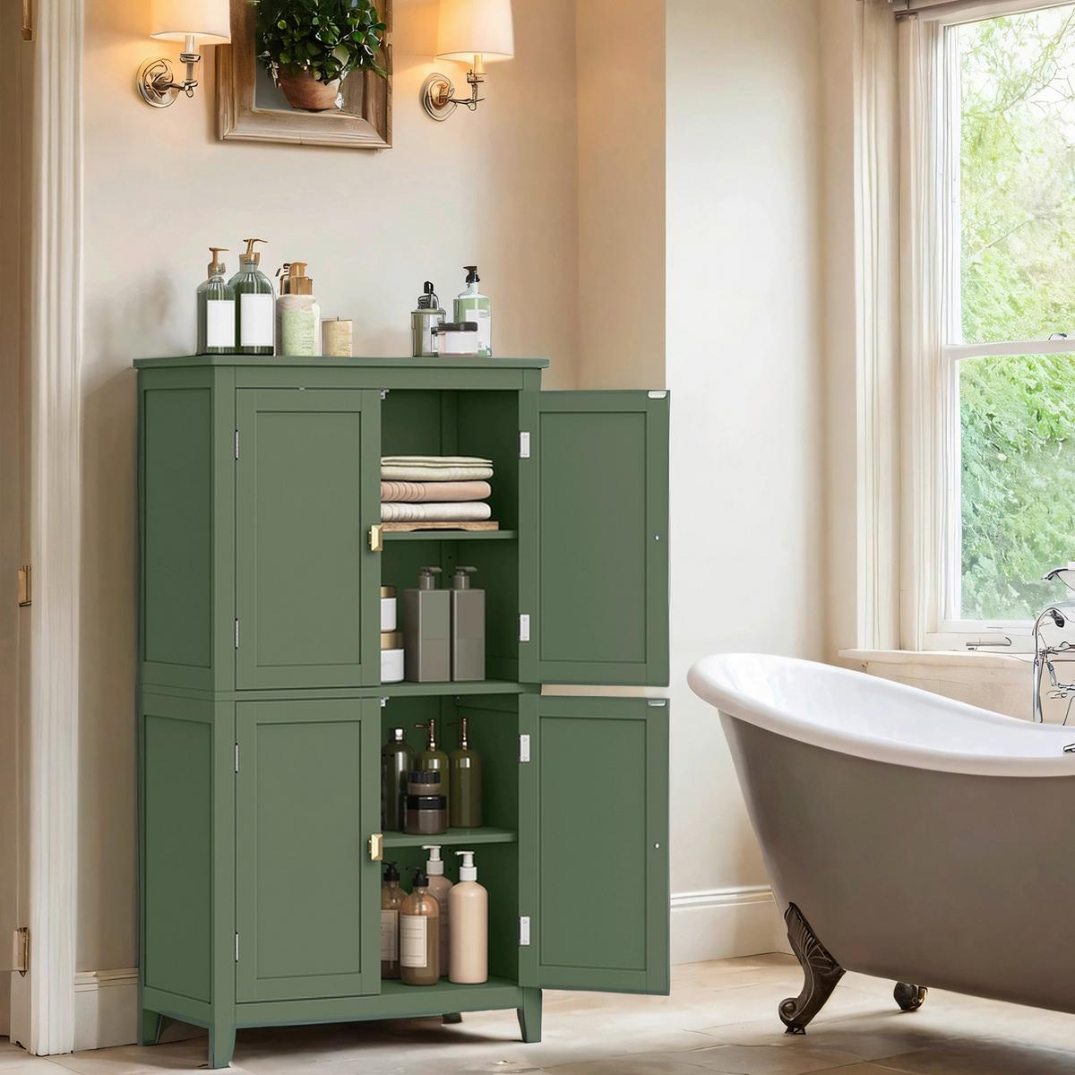 MIDISCHRANK BATHROOM CABINET - Goldfarben/Grün, MODERN, Holzwerkstoff/Metall (60/110/30cm) - MID.YOU