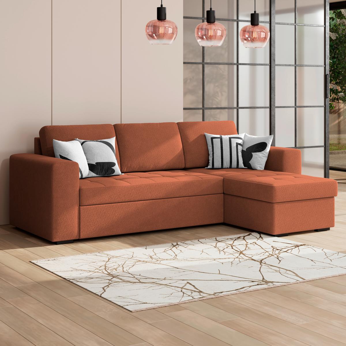 Kutna Garnitura Jan - boje hrđe, Trend, tekstil (247/155cm)