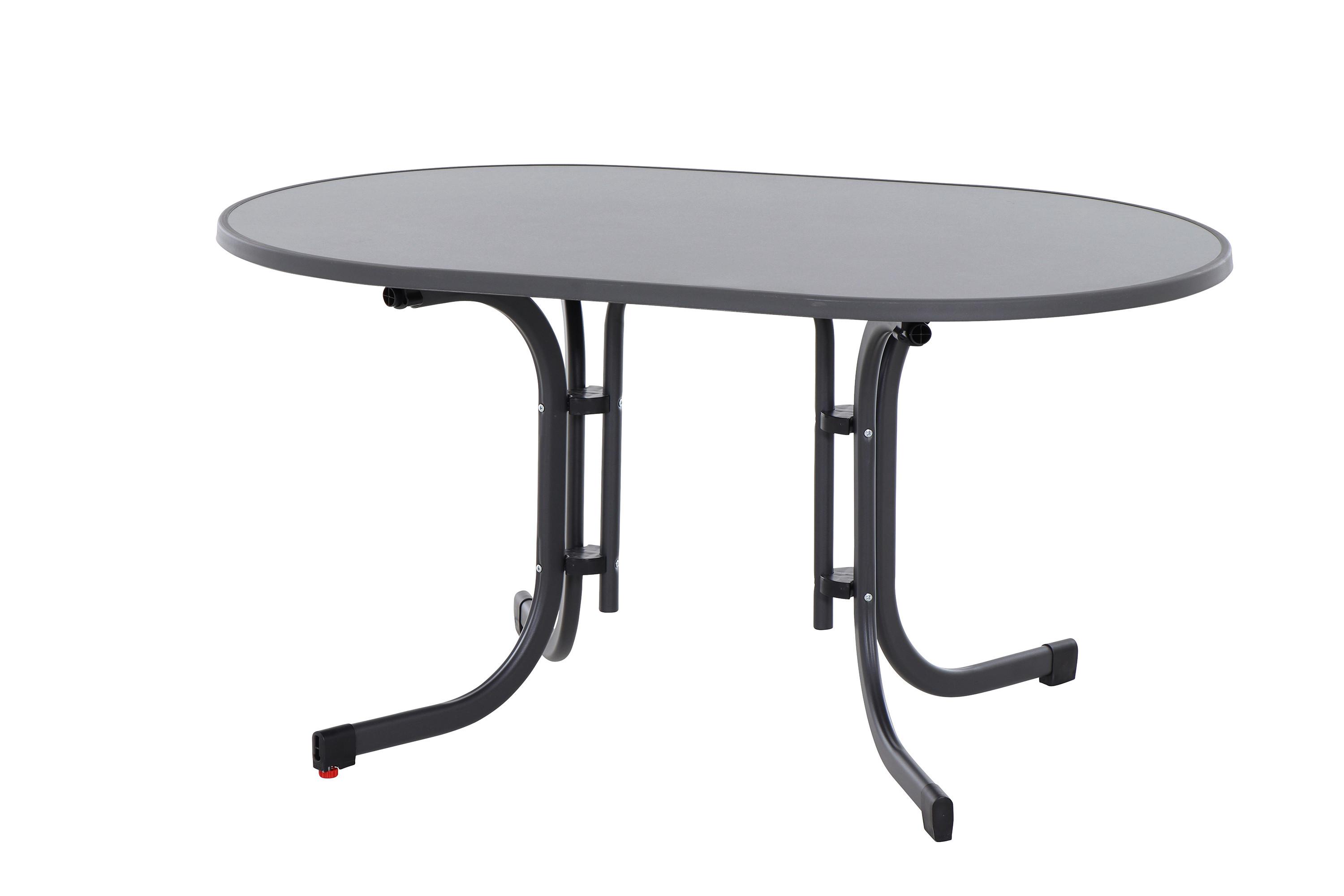 Siena Garden Gartenklapptisch ca.140x90x71cm Anthrazit - Anthrazit, KONVENTIONELL, Holzwerkstoff/Metall (140/90/71cm) - Siena Garden