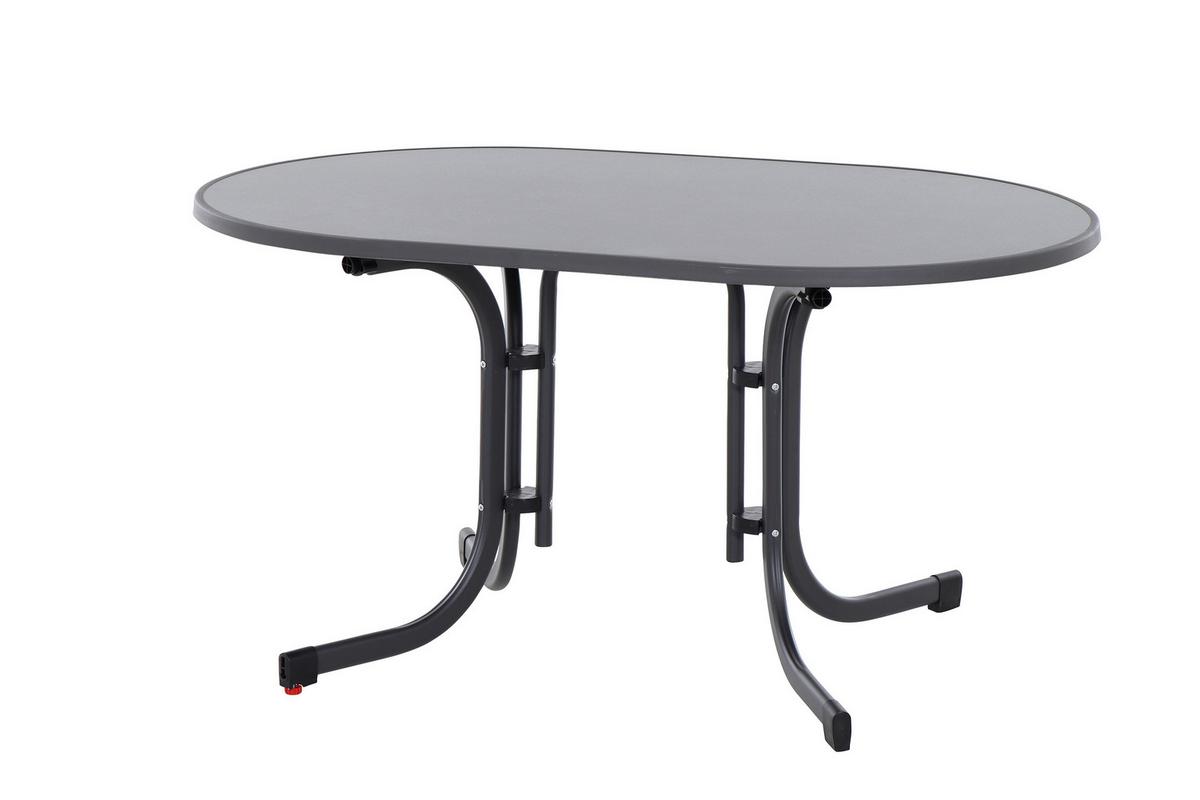 Siena Garden Gartenklapptisch ca.140x90x71cm Anthrazit - Anthrazit, KONVENTIONELL, Holzwerkstoff/Metall (140/90/71cm) - Siena Garden