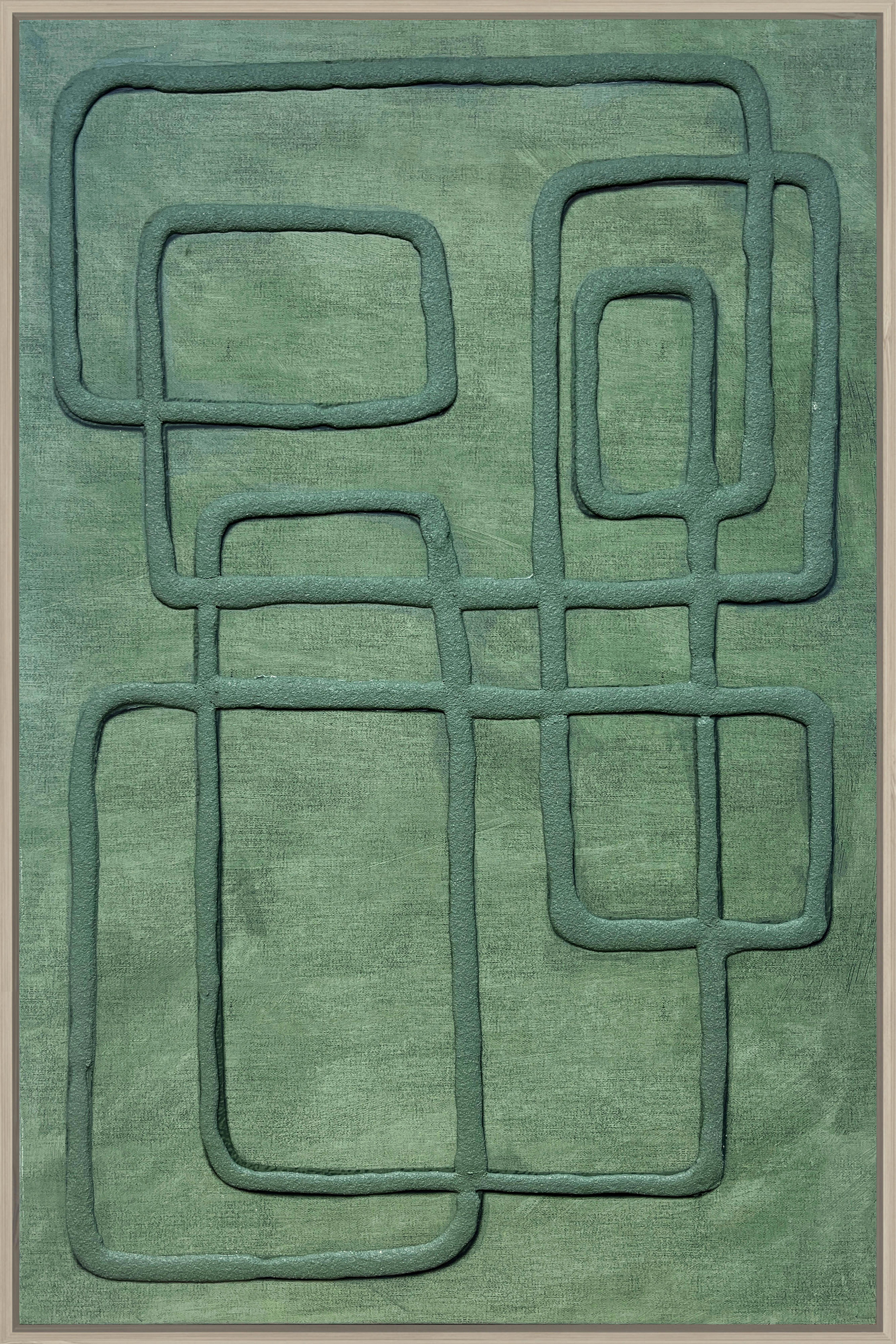 Slika S Okvirom Denise Small 60x90cm - zelena/prirodne boje, Moderno, drvni materijal/tekstil (60/90cm) - Mömax