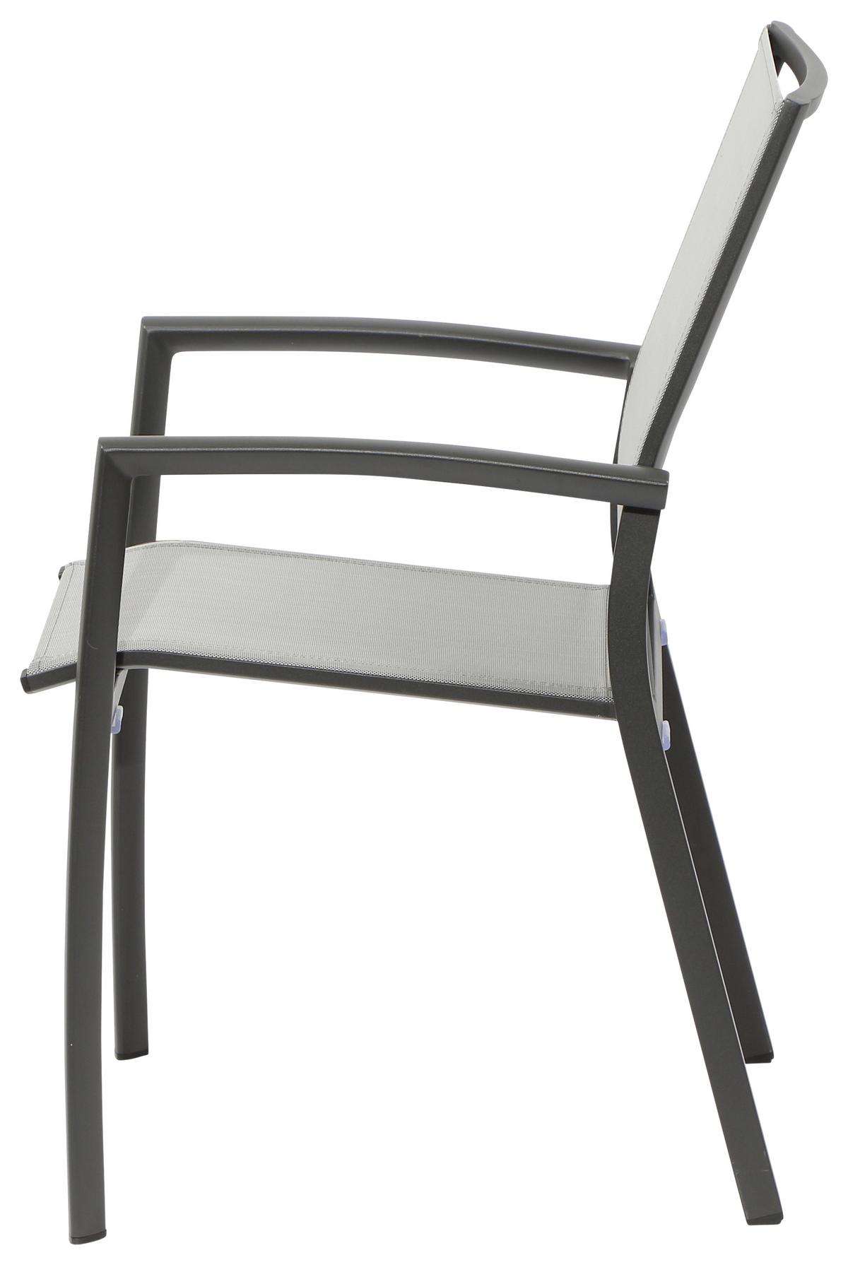 Loungegarnitur 5-tlg Velia aus Metall - Anthrazit/Schwarz, KONVENTIONELL, Keramik/Textil - Siena Garden