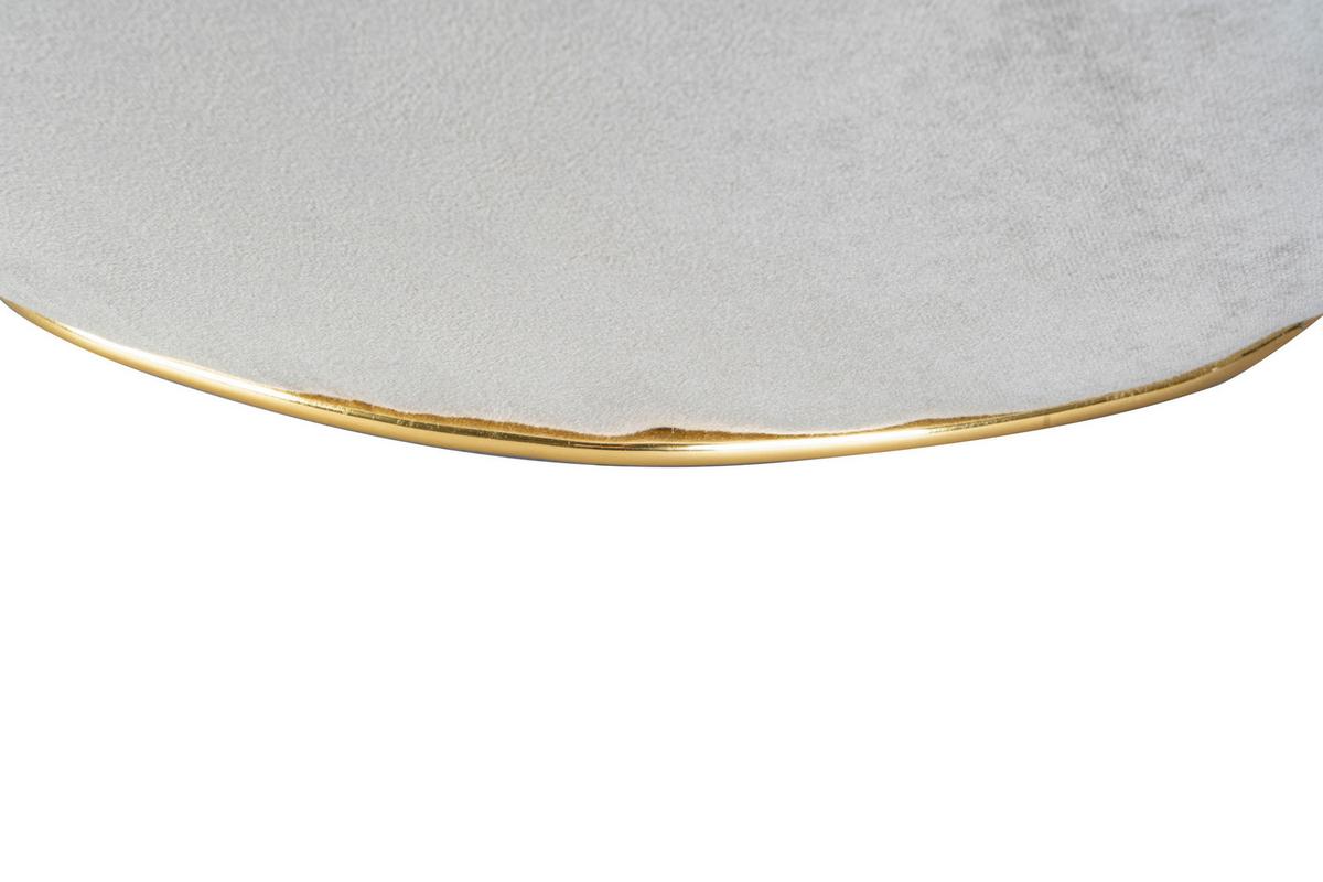 HOCKER CONTESSA 125 - Taupe/Goldfarben, Design, Textil/Metall (60/42,5cm) - Kayoom