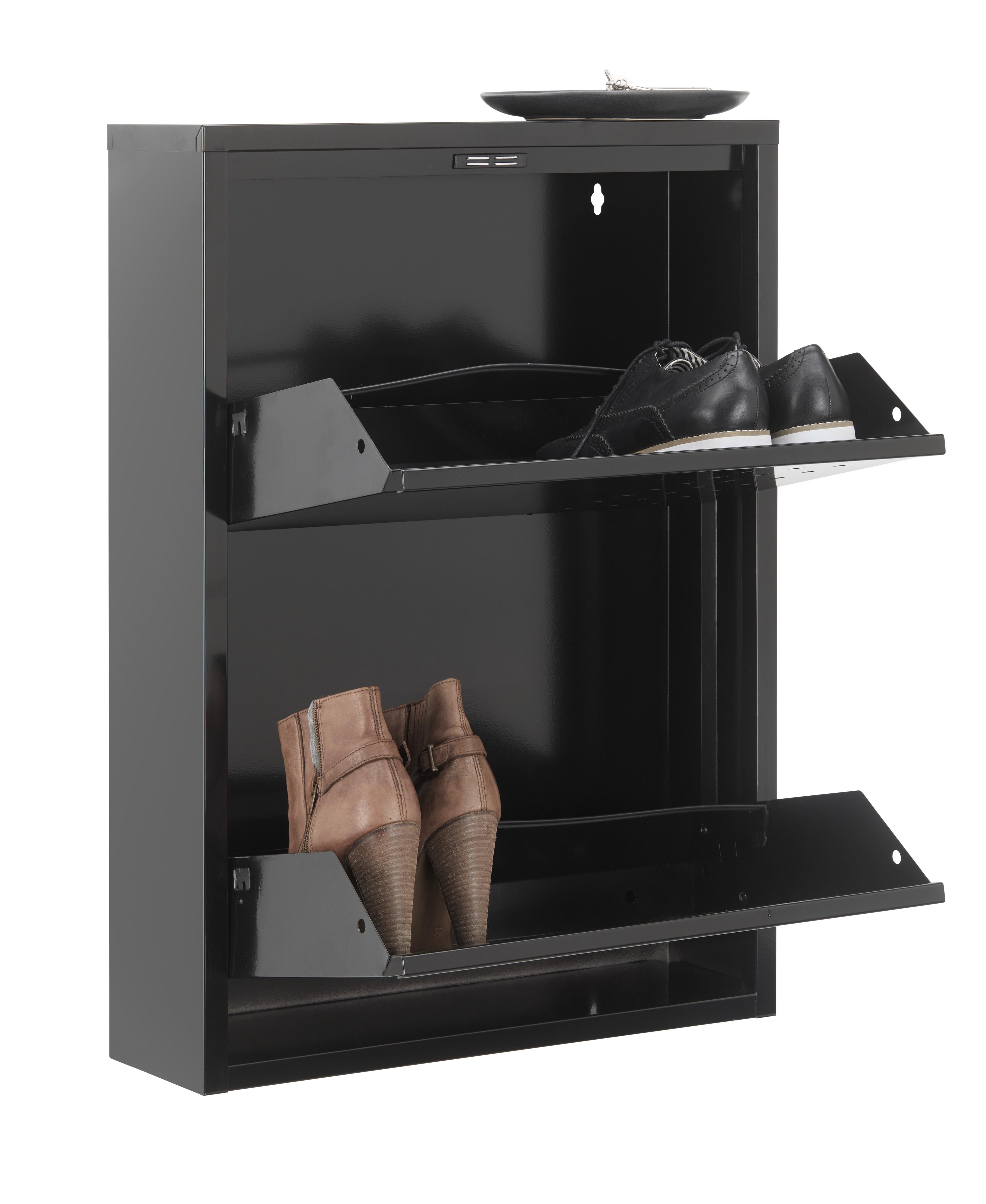 Schuhkipper in Schwarz - Schwarz, Modern, Metall (50/70/15cm) - Mömax