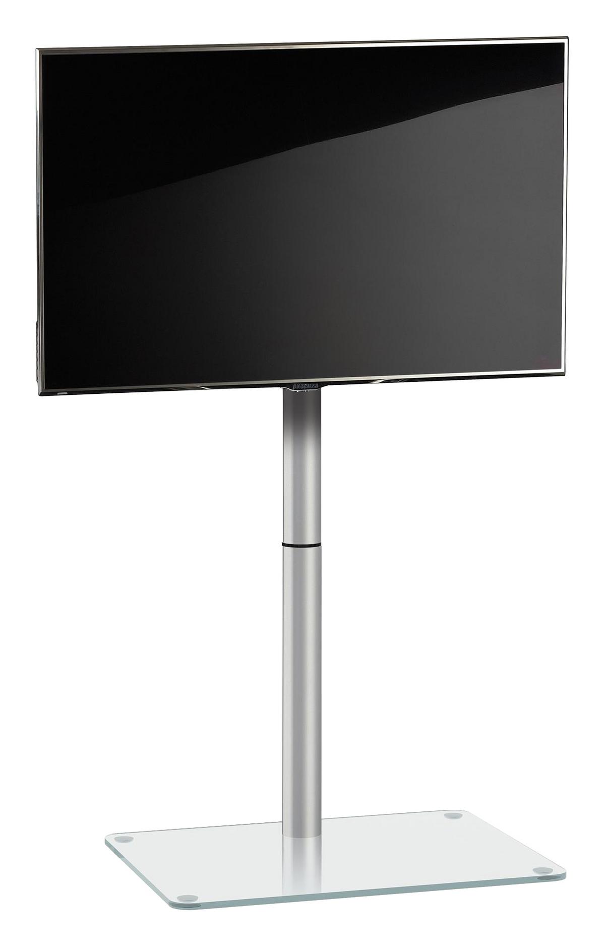 Stojalo Za Tv Alani - barve aluminija/prozorno, Basics, kovina/steklo (60/100/45cm) - MID.YOU