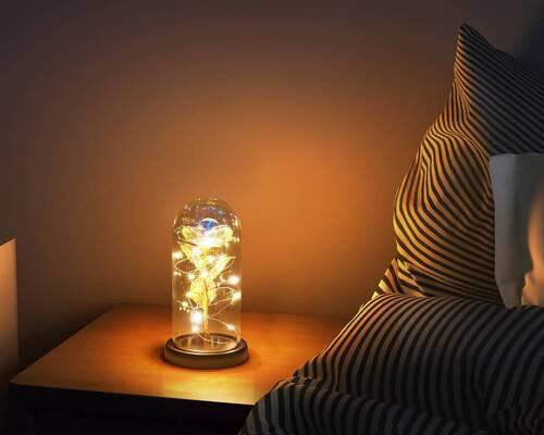 LED-DEKORATIONSLAMPA FLOWI - svart/transparent, Modern, plast (11/21cm) - Mömax