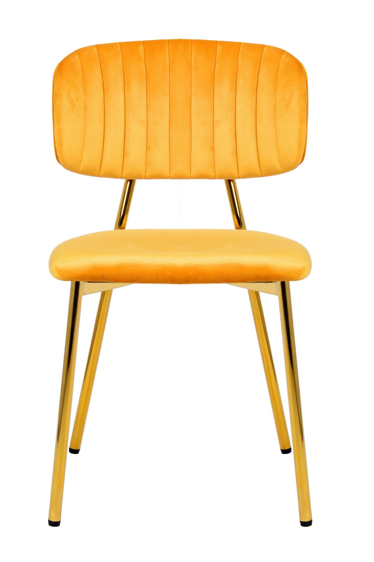 Szék Szett Kian 100 - aranyszínű/narancs, Modern, textil/fém (47/80/51cm) - Kayoom