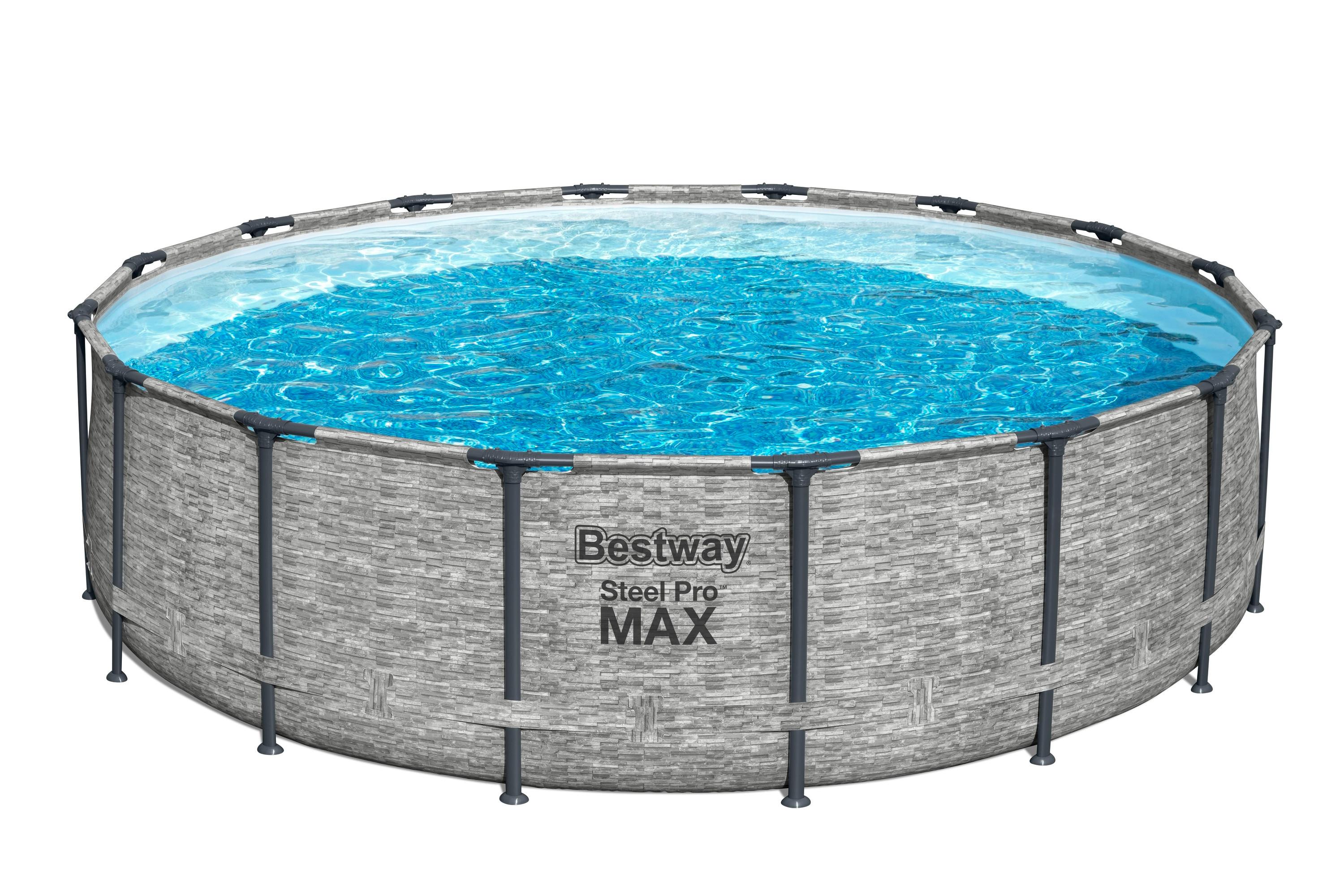 Set Za Bazen Alma, 488x122 - modra/siva, Basics, kovina/umetna masa (488/122cm) - Bestway