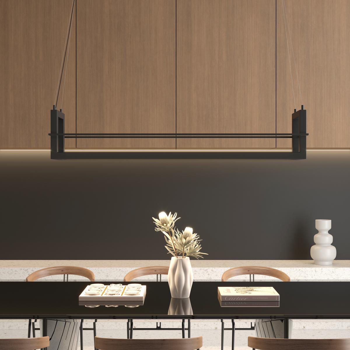 LAMPA WISZĄCA LED BURY *SBN* - czarny, Design, metal (118/22/150cm) - Novel