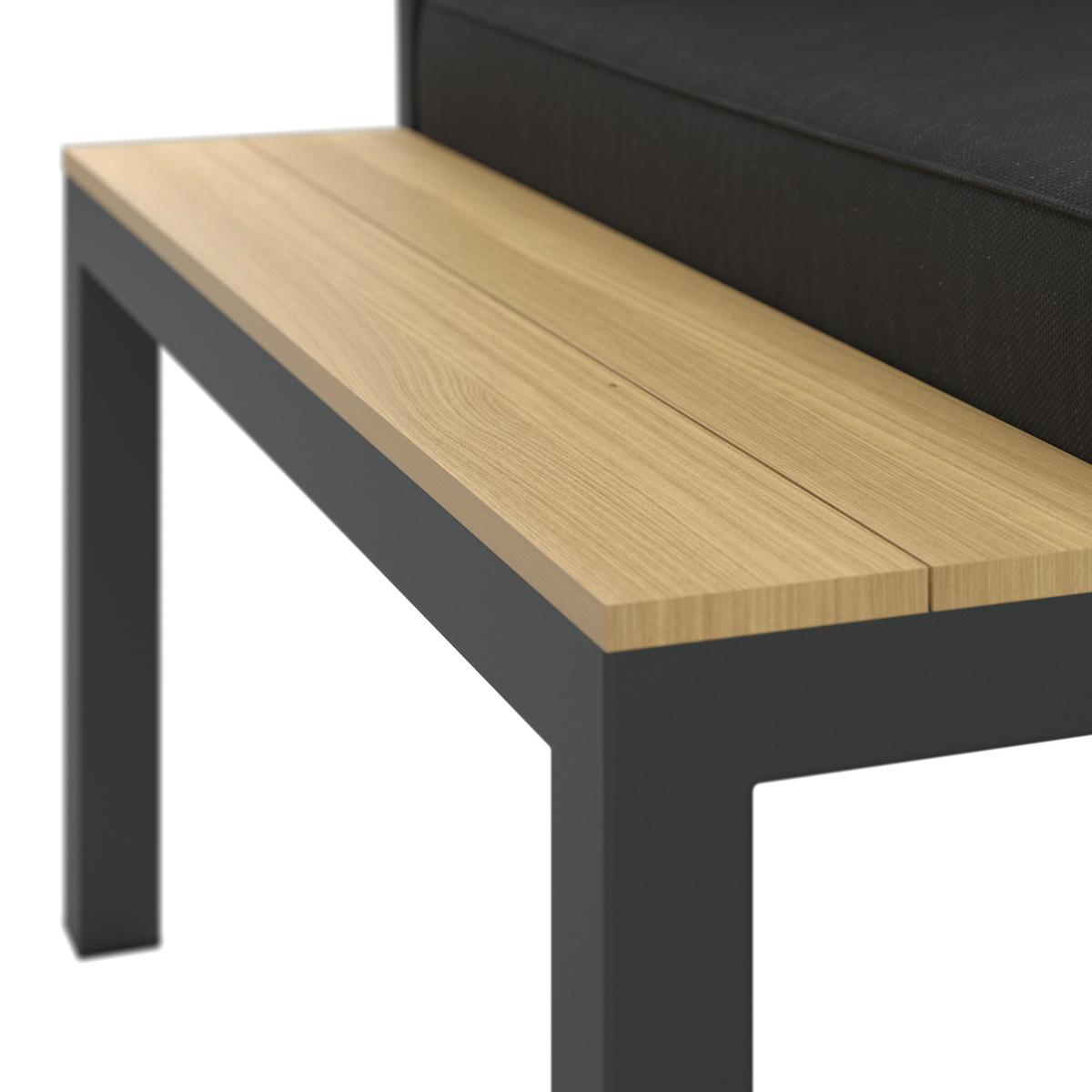 KOMPLET MEBLI TARASOWYCH ARIANNA - czarny, Modern, tworzywo sztuczne/metal (146/76/75cm) - Bessagi Garden