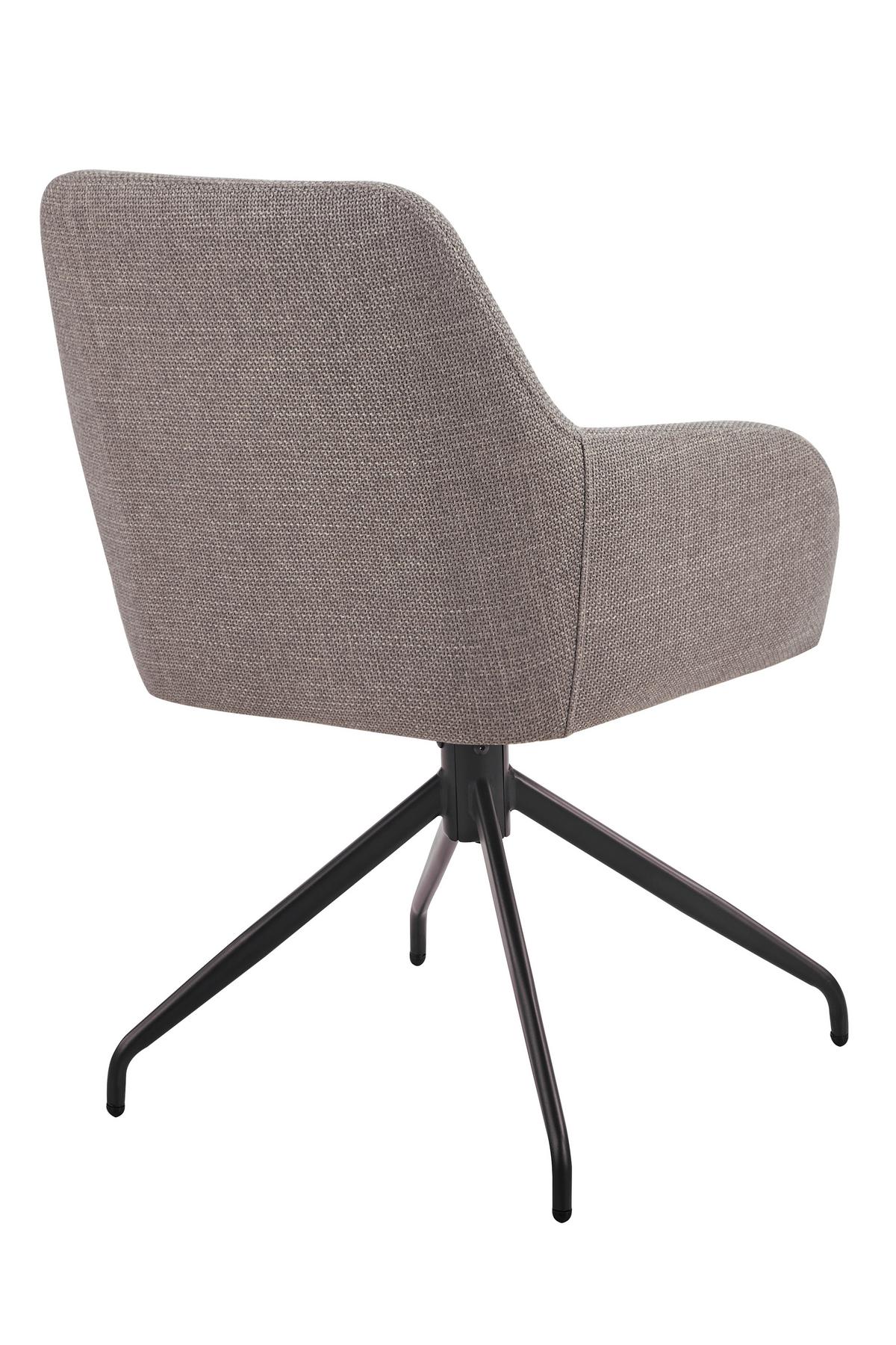 ARMLEHNSTUHL-SET TRIEST S 2ER-SET - Schlammfarben/Schwarz, MODERN, Textil/Metall (56/83/60cm) - MID.YOU