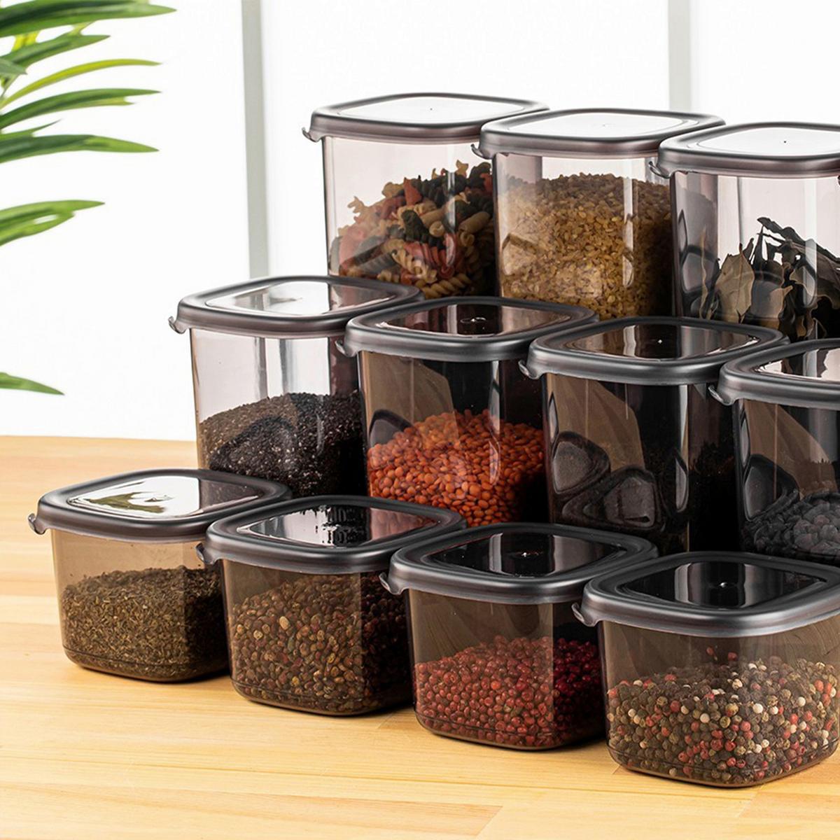 ZESTAW POJEMNIKÓW KUCHENNYCH 3808006801 - antracytowy/przezroczysty, Basics, tworzywo sztuczne (10/10/9,5cm) - P & B