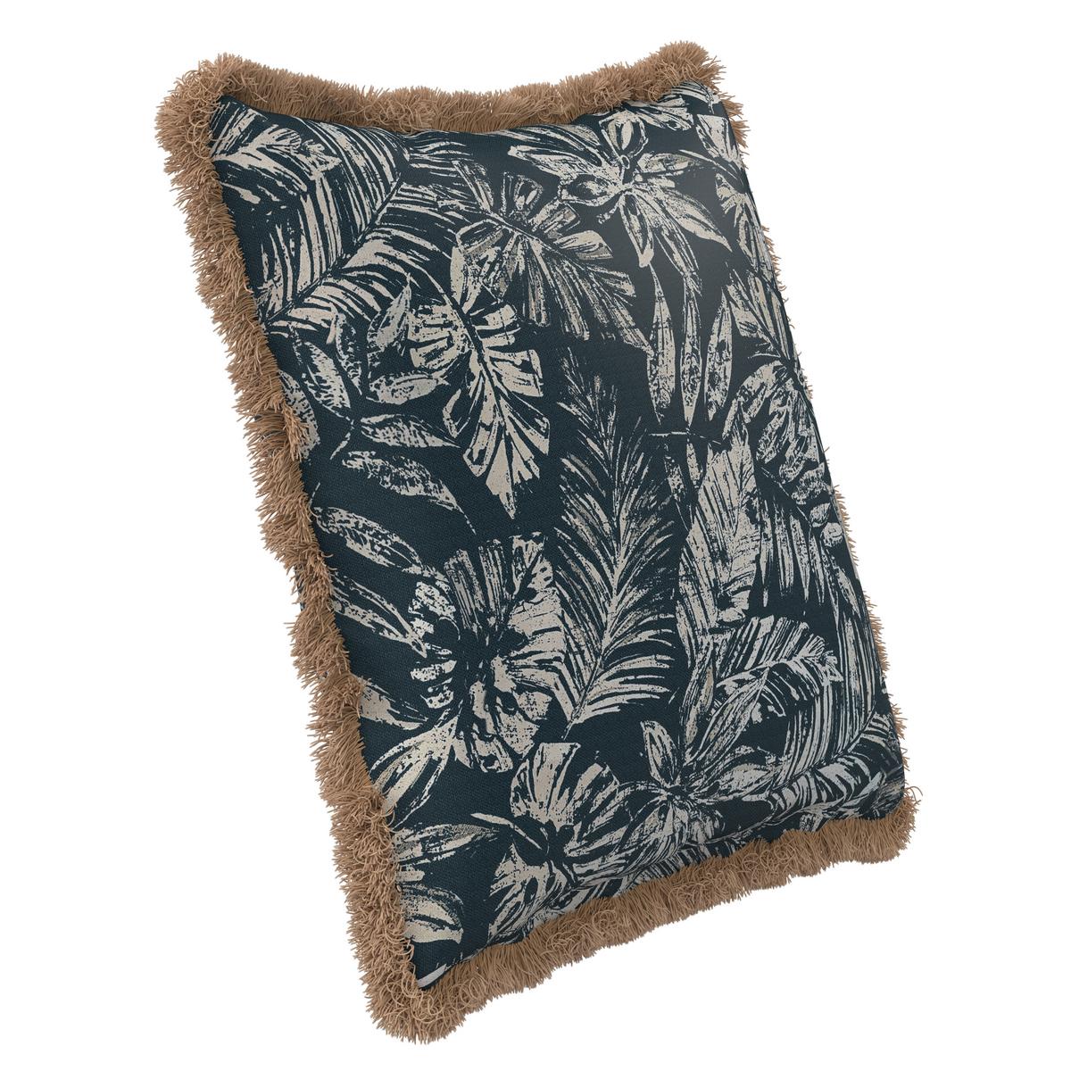 Outdoorkissen Nadia Blau/Weiß ca. 50x50 cm - Blau/Weiß, MODERN, Textil (50/50/10cm) - Bessagi Garden