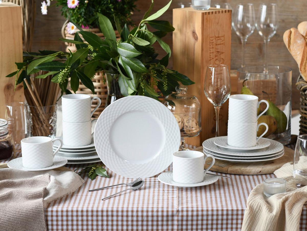 SERWIS KAWOWY 24640 POLO - biały, Basics, ceramika - Creatable