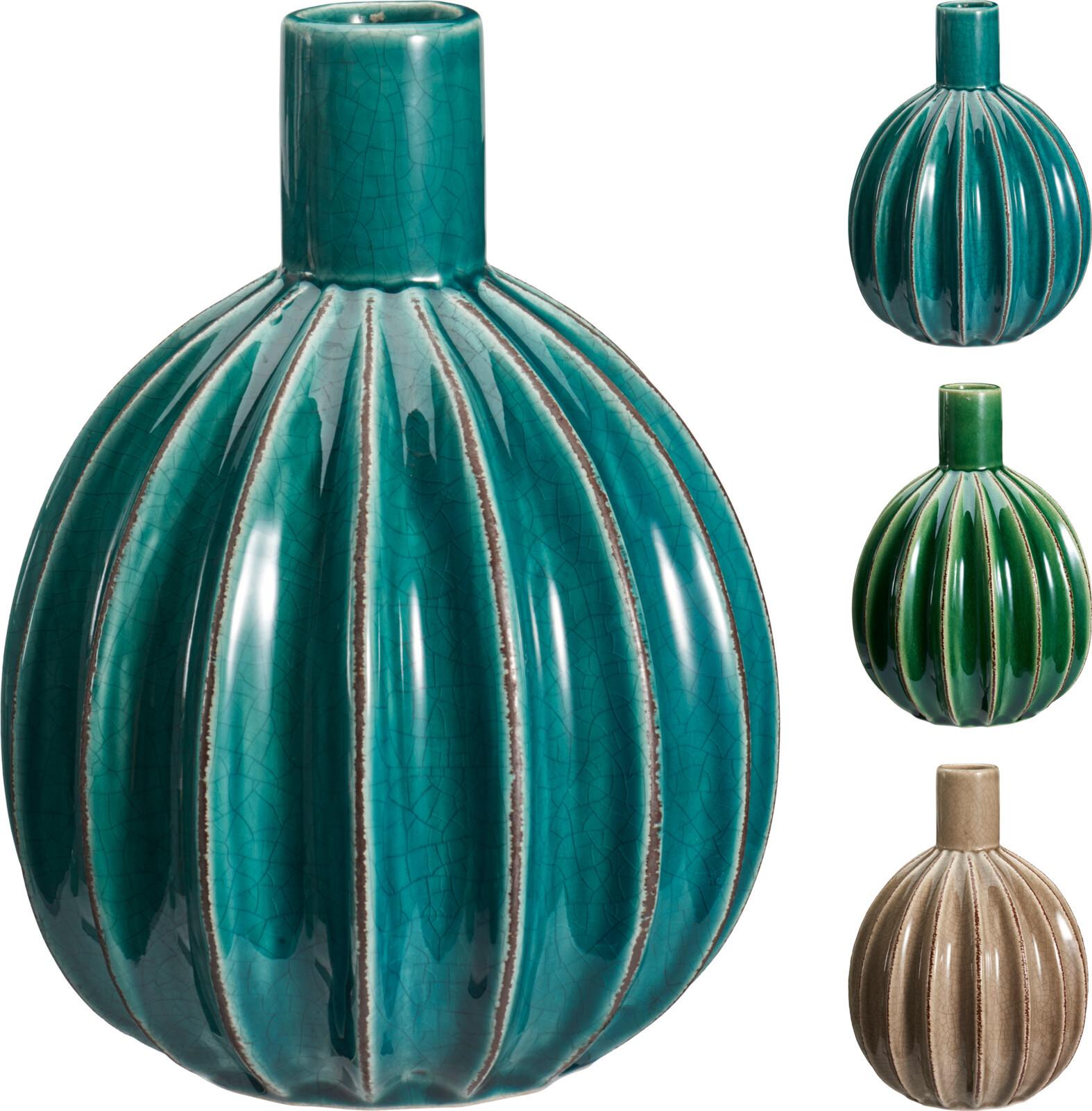 Váza Berni - barna/türkiz, kerámia (14,6/19,3cm)