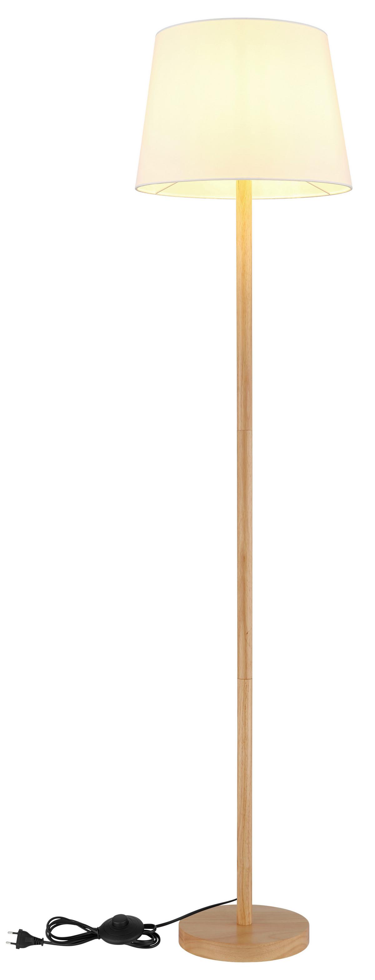 LAMPA STOJĄCA 40100146 JORIS - biały/brązowy, Basics, metal/tkanina (35/151cm) - Globo