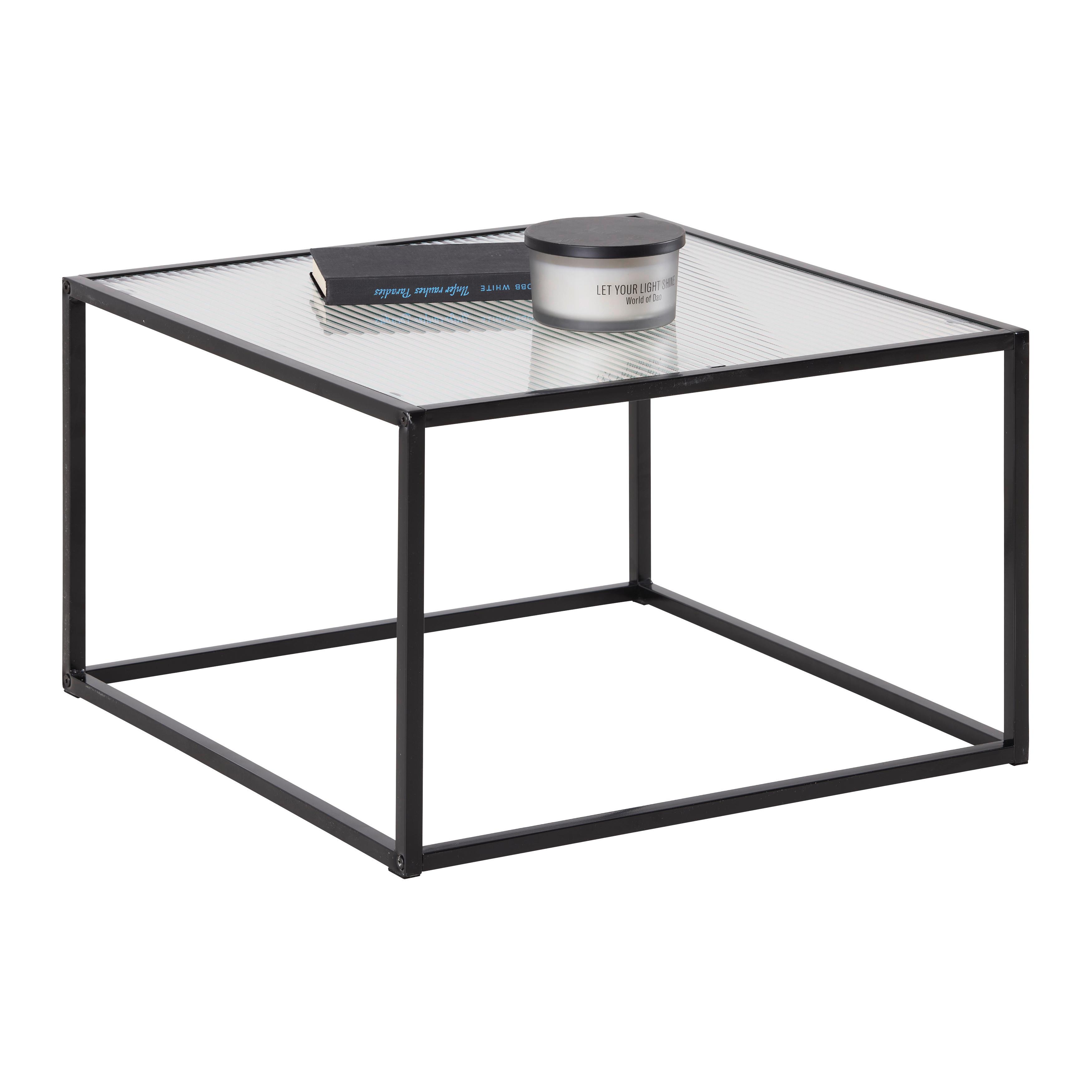 Couchtisch Kubo Schwarz - Schwarz, MODERN, Glas/Metall (60/60/38cm) - Based