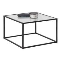 Klubska Miza Kubo - črna, Moderno, kovina/steklo (60/60/38cm) - Mömax